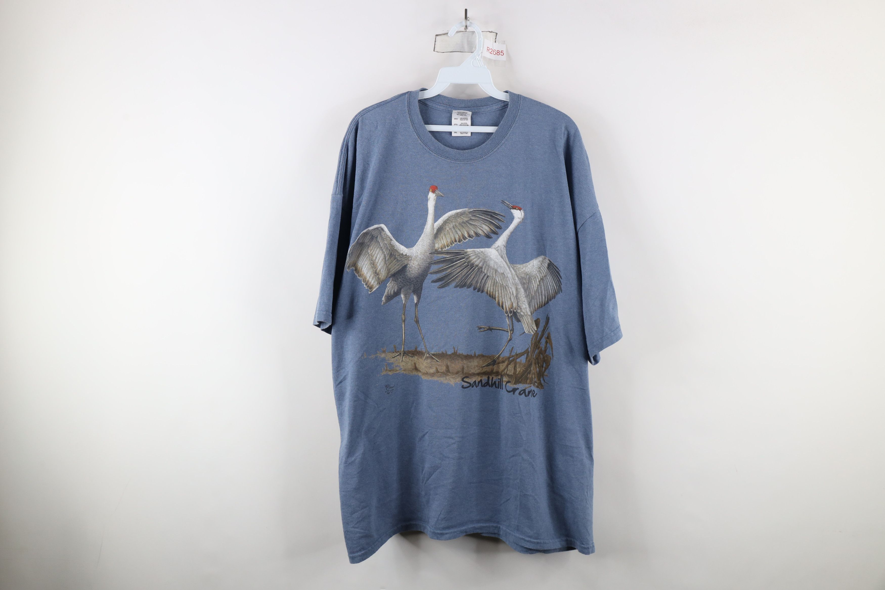 Vintage Vintage Y2K Streetwear Nature Sandhill Crane T-Shirt Blue Size US XXL / EU 58 / 5 - 1 Thumbnail