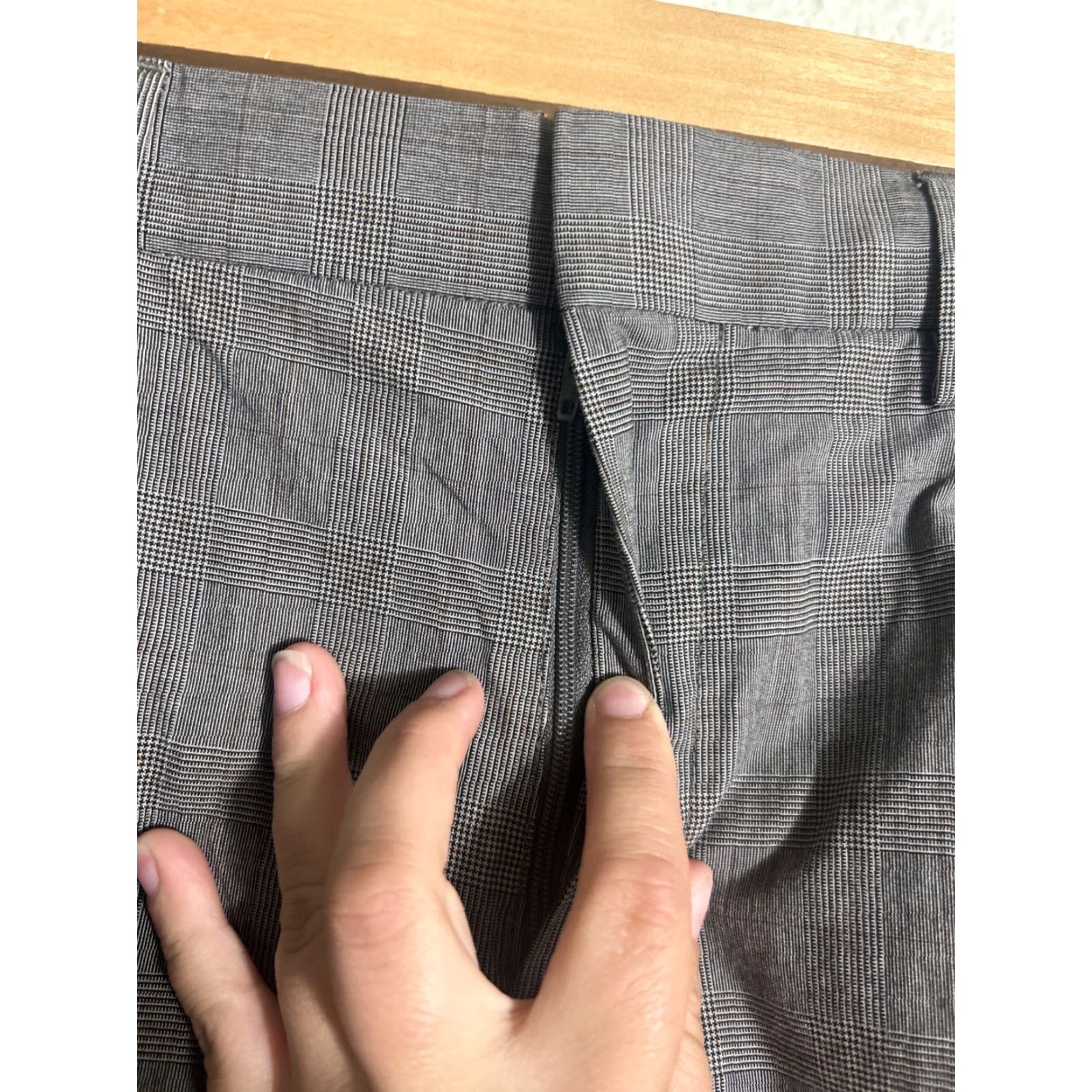 Banana Republic VINTAGE Banana Republic Cotton Gray Plaid Womens Dress Pants 29x26 Size 29" - 6 Thumbnail