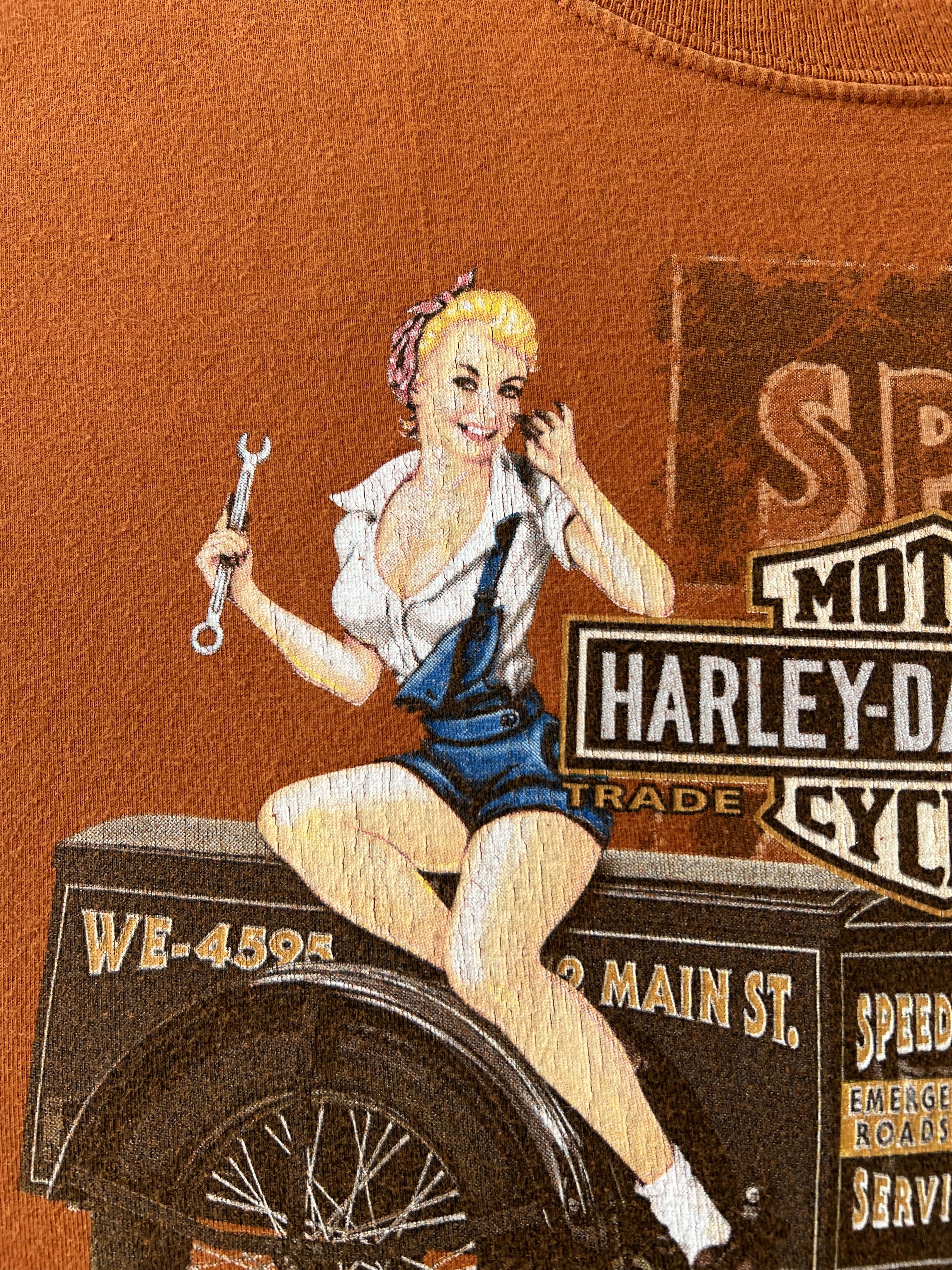 Harley Davidson Vintage 2014 Harley Davidson Sexy Girl Switzerland T-shirt Size US L / EU 52-54 / 3 - 4 Thumbnail