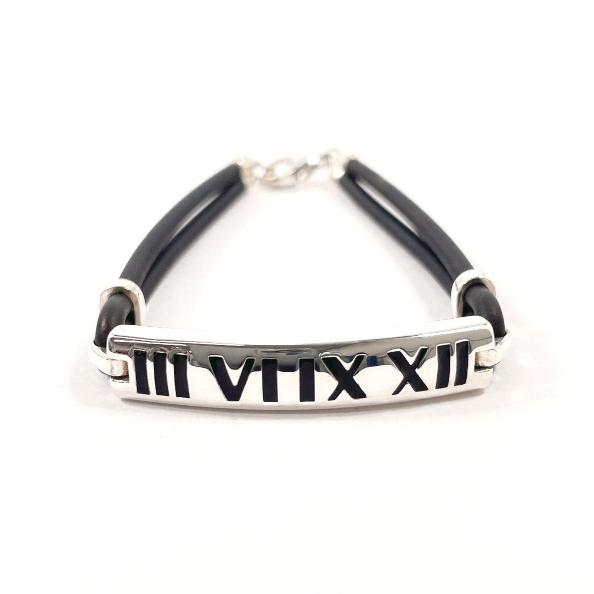 Tiffany & Co. TIFFANY&Co. Tiffany Atlas Numeric Bracelet, Sterling Silver 925/Rubber, Silver, Women's Size ONE SIZE - 1 Thumbnail