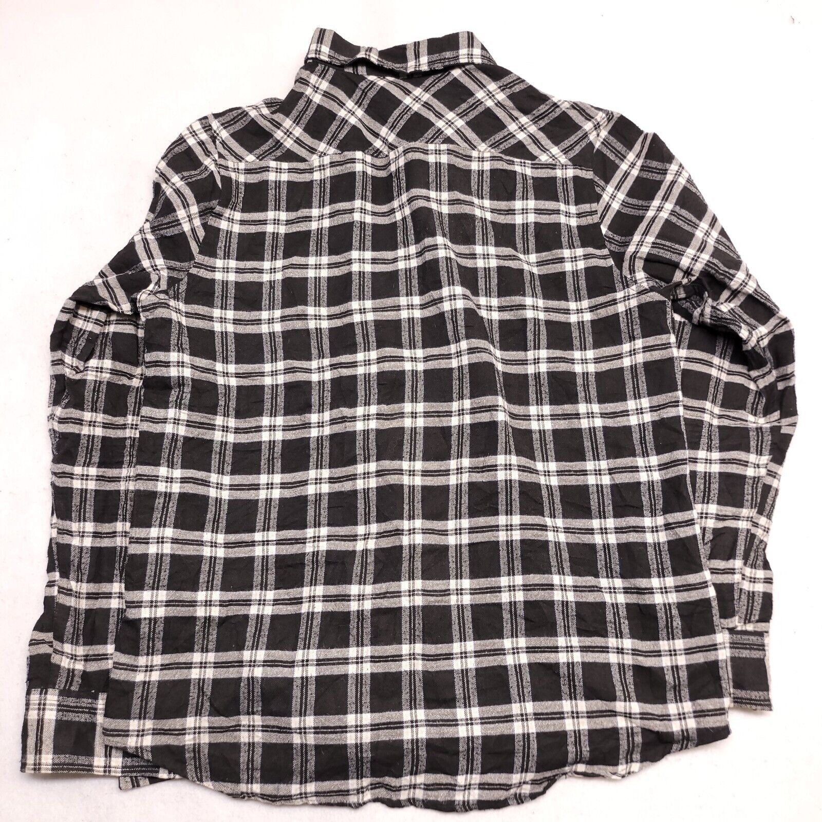 Boohoo Boohoo Man Tartan Flannel Shirt Mens Size XL Black White Size US XL / EU 56 / 4 - 10 Thumbnail