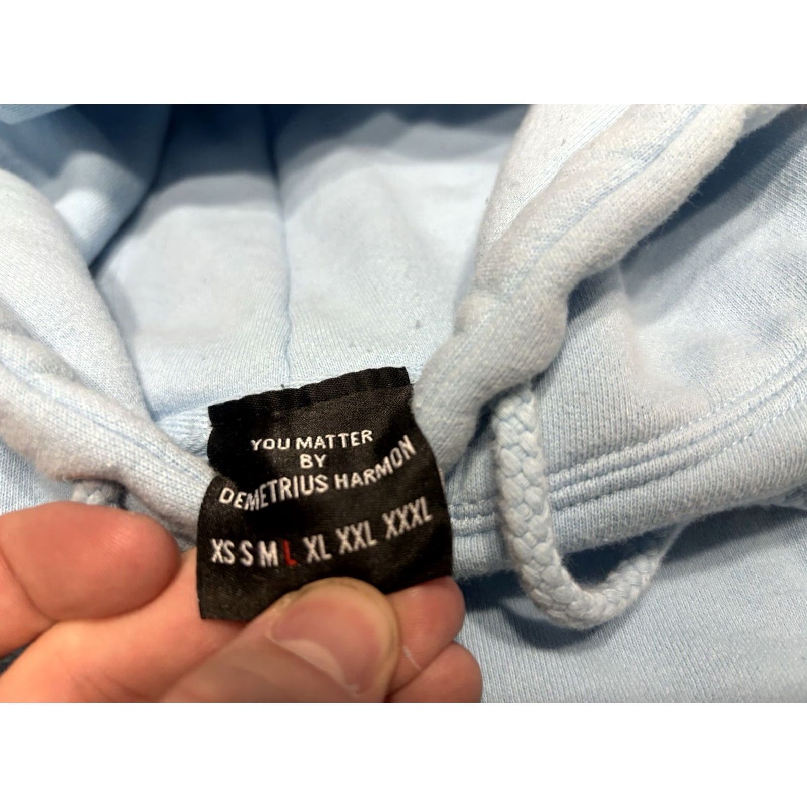 Harmony You Matter by Demetrius Harmon Hoodie Pullover Adult L Blue Fleece Embroidered Kangaroo Pocket Size US L / EU 52-54 / 3 - 3 Thumbnail
