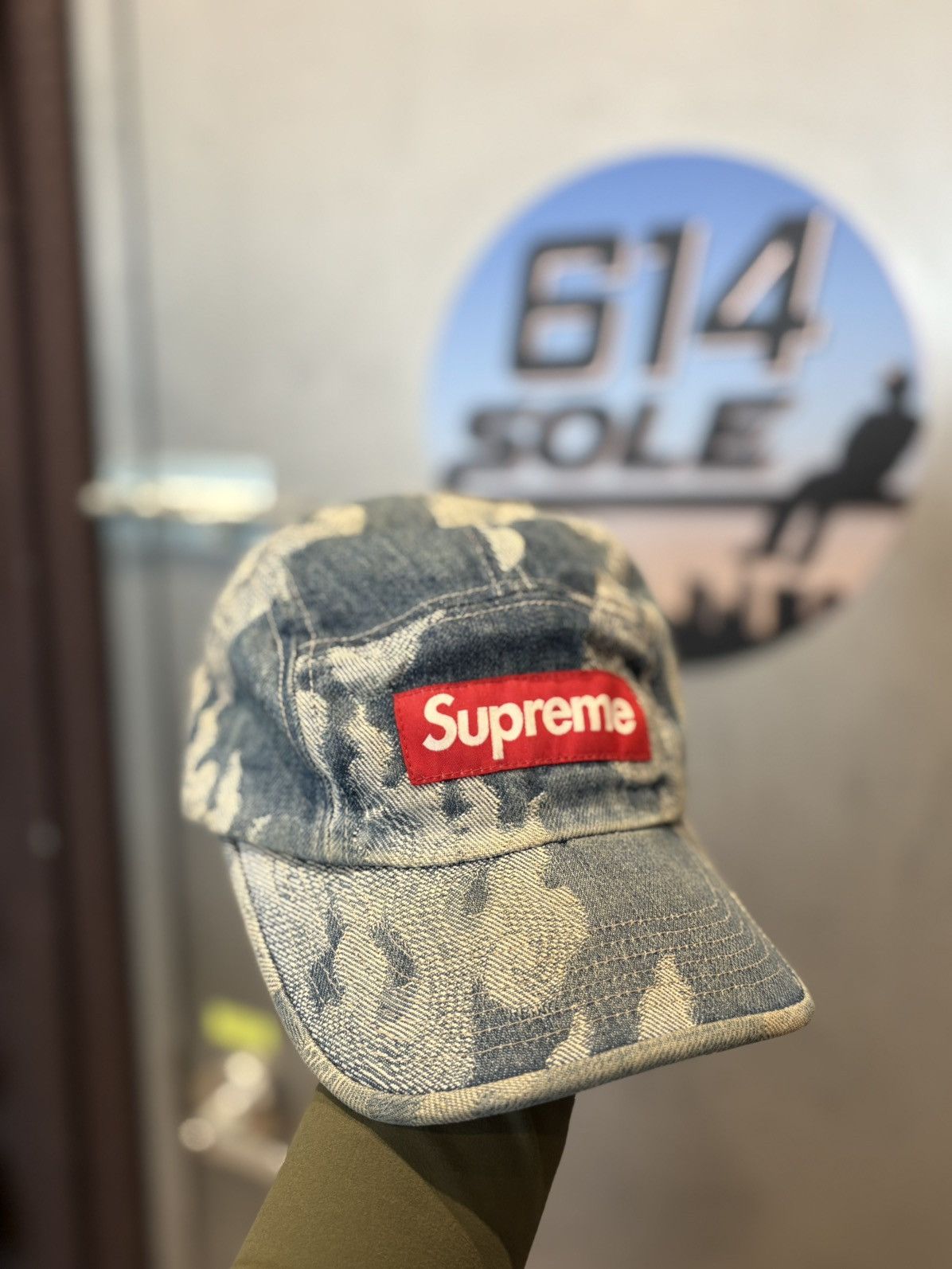Supreme Supreme Denim Box Logo Hat Size ONE SIZE - 1 Thumbnail