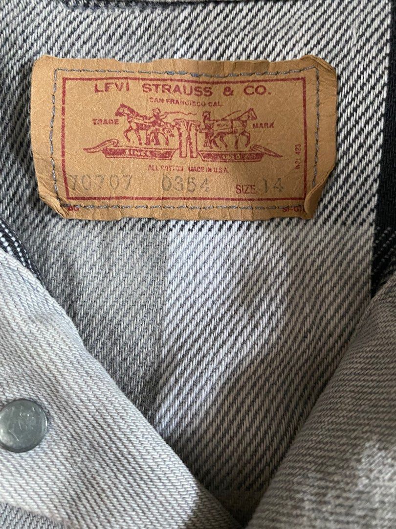 Levi's Vintage 80's Levi's 70707 Baggy Denim Jacket Plaid Lining Size US M / EU 48-50 / 2 - 5 Thumbnail
