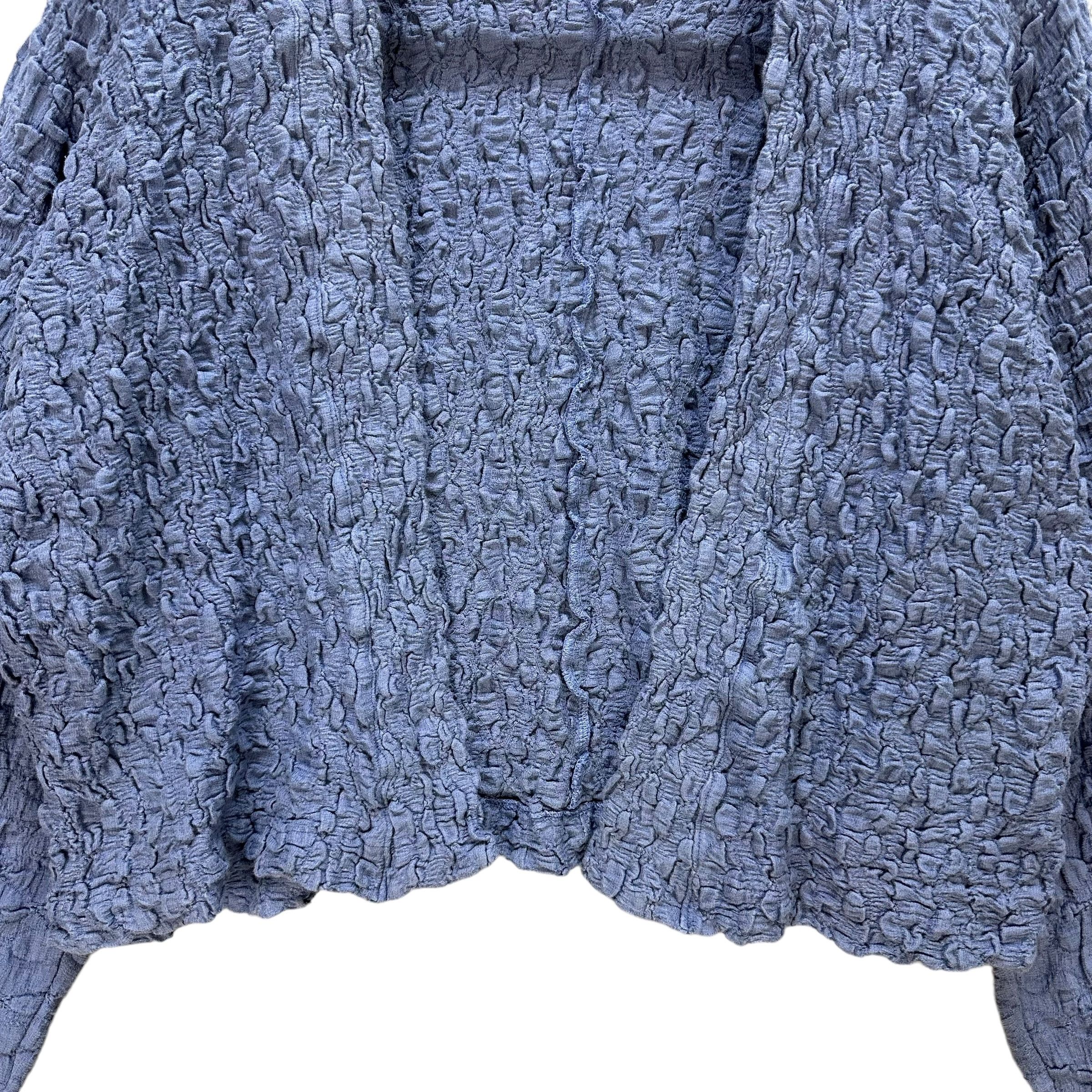 Issey Miyake PLANTATION Issey Miyake Pleated Blue Cardigan #A37-0843 Size M / US 6-8 / IT 42-44 - 3 Thumbnail