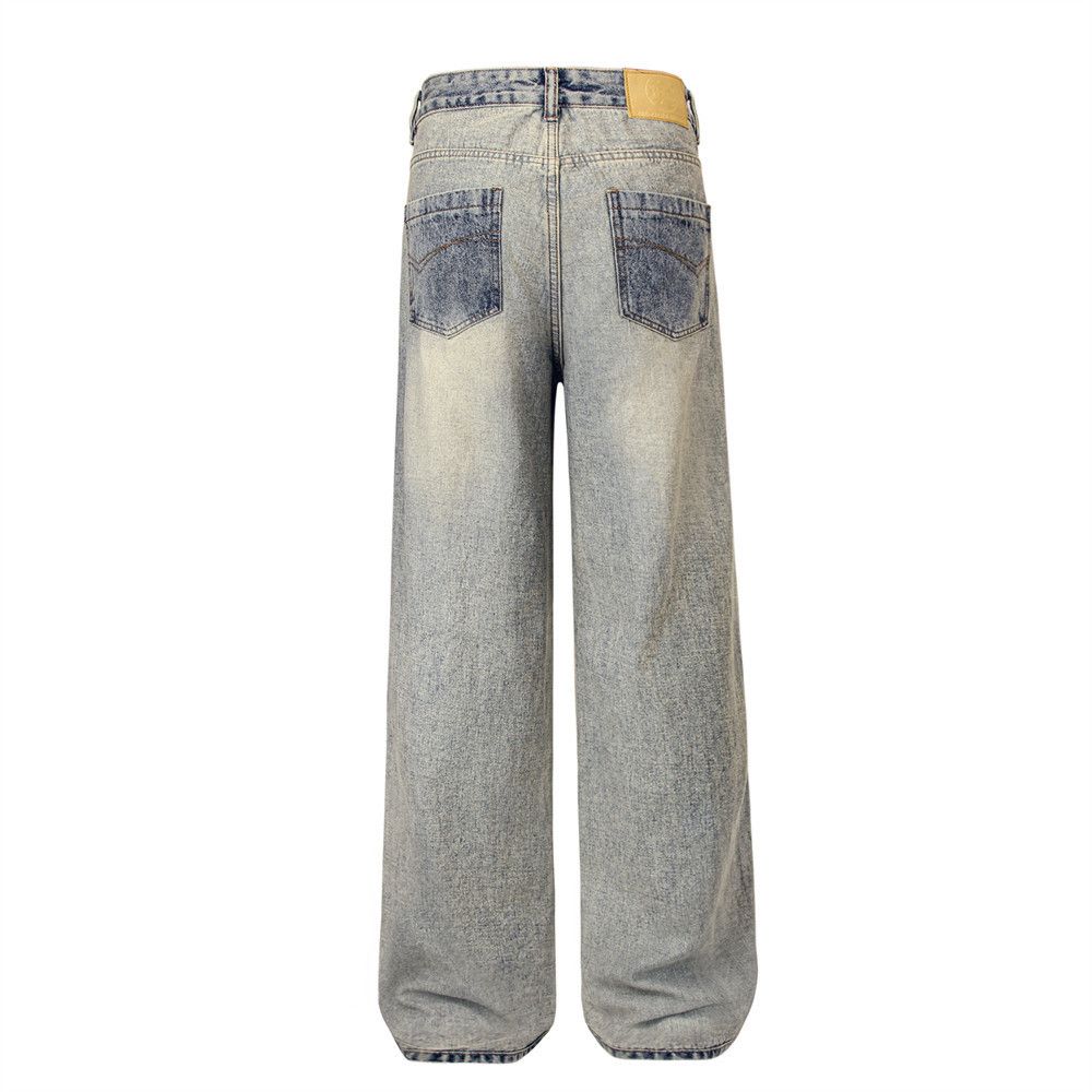 Japanese Brand × Vintage American washed men's loose distressed casual straight jeans Size US 32 / EU 48 - 3 Thumbnail