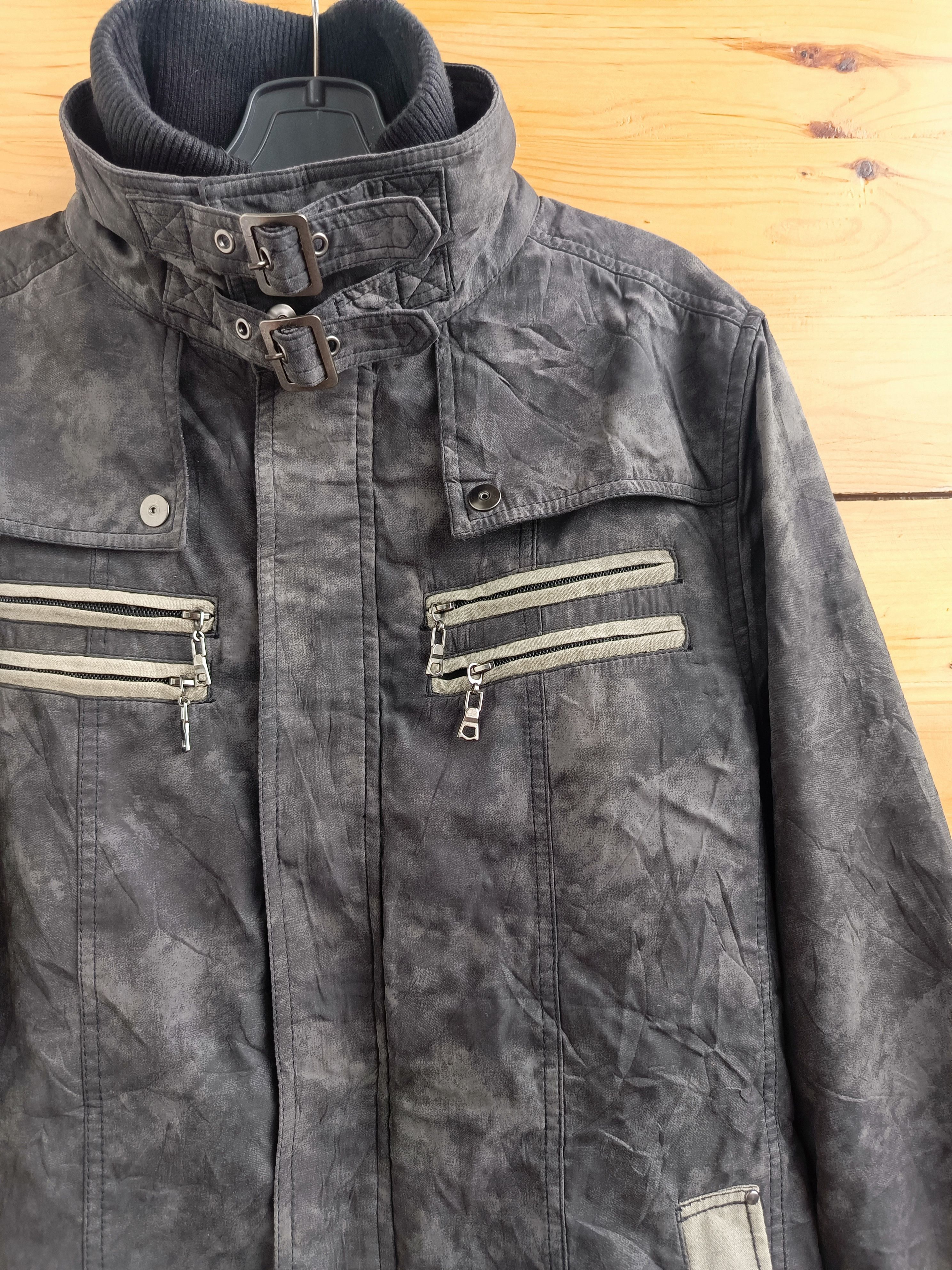 14th Addiction Create Barefoot Double Layer Black Acid Wash Bondage Jacket Size US L / EU 52-54 / 3 - 5 Thumbnail