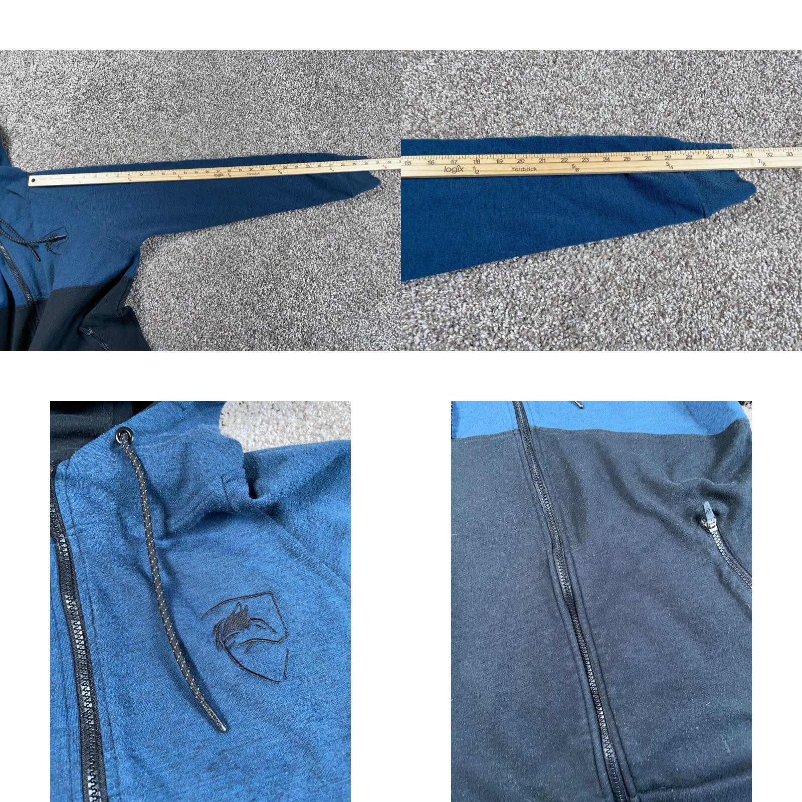 Vintage Alphalete Hoodie High Neck Zip Up Adult Medium Black Blue Sweatshirt Athleisure Size US M / EU 48-50 / 2 - 8 Thumbnail