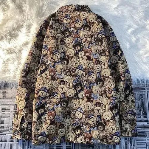 Designer Korean coach jacket with bears loose oversize Size US XL / EU 56 / 4 - 7 Thumbnail