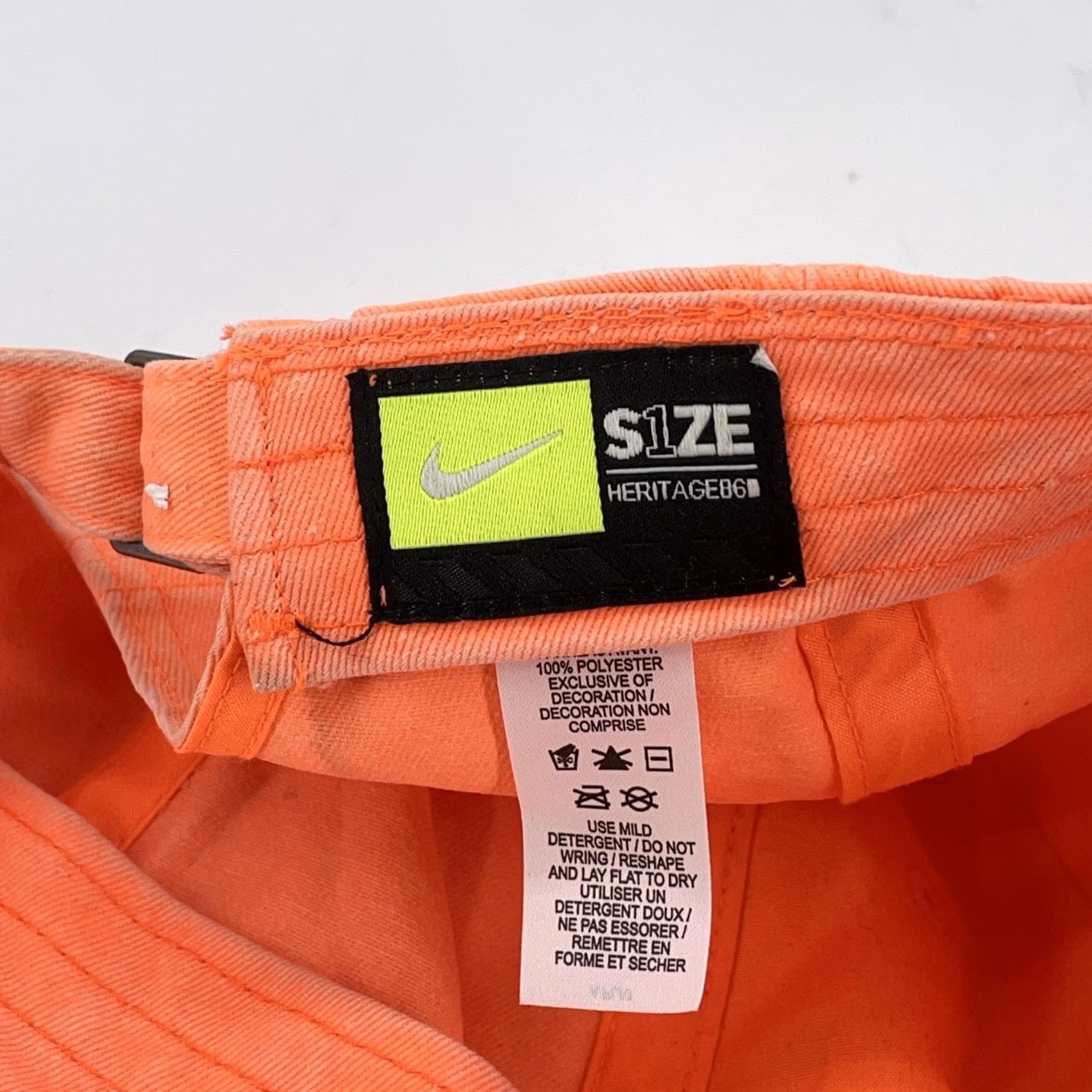 Nike VINTAGE Nike Hat Cap Strap Back Mens One Size Neon Orange Heritage86 Patch Dad Hat Size ONE SIZE - 7 Thumbnail