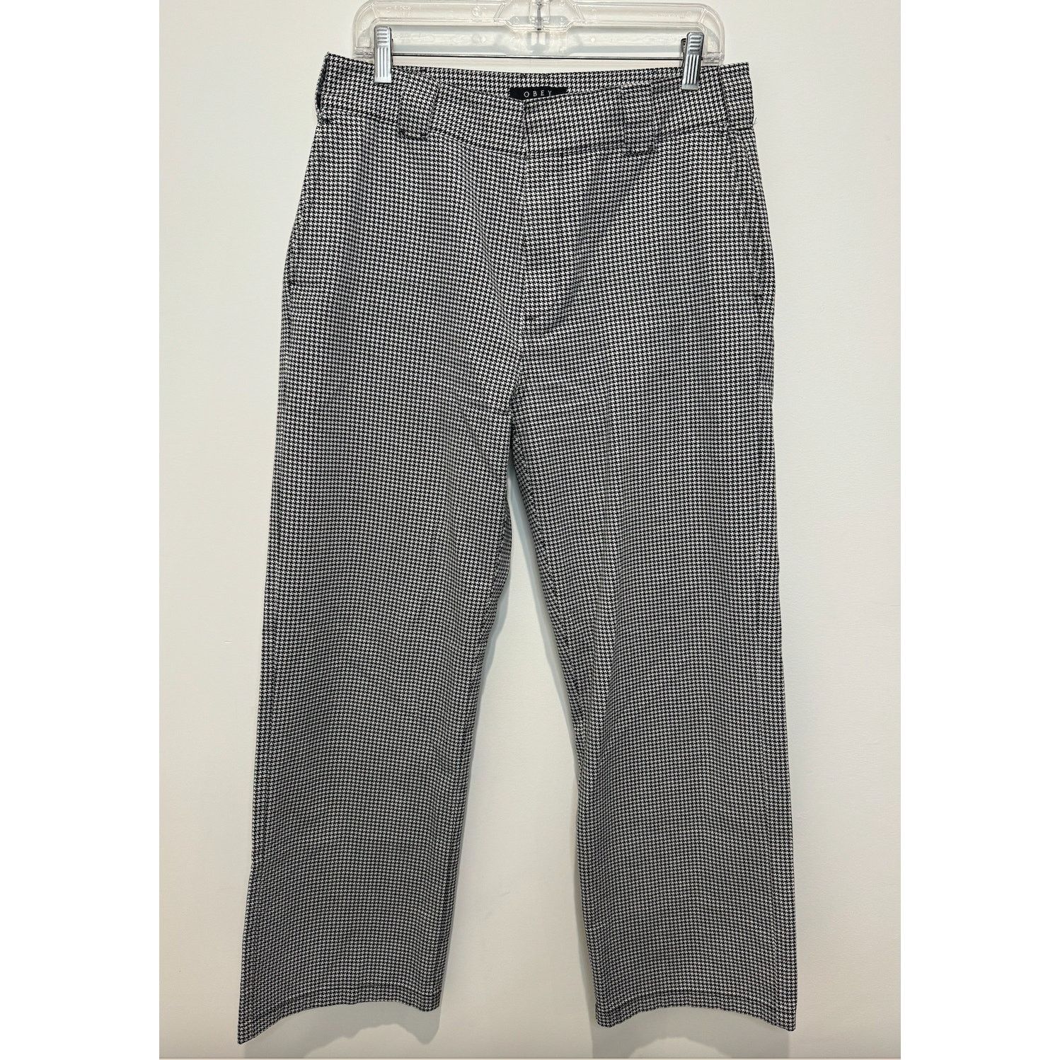Obey Obey Women's Creeper Houndstooth Wide Leg Pant, Black/White Size 29" - 1 Thumbnail