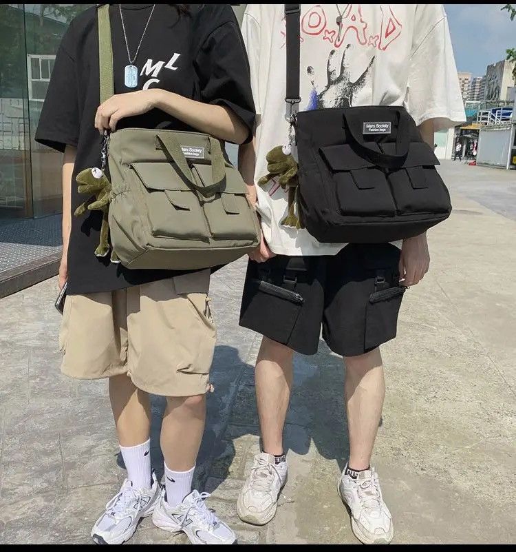 Japanese Brand Multi Pocket Nylon Messenger Bag Size ONE SIZE - 5 Thumbnail