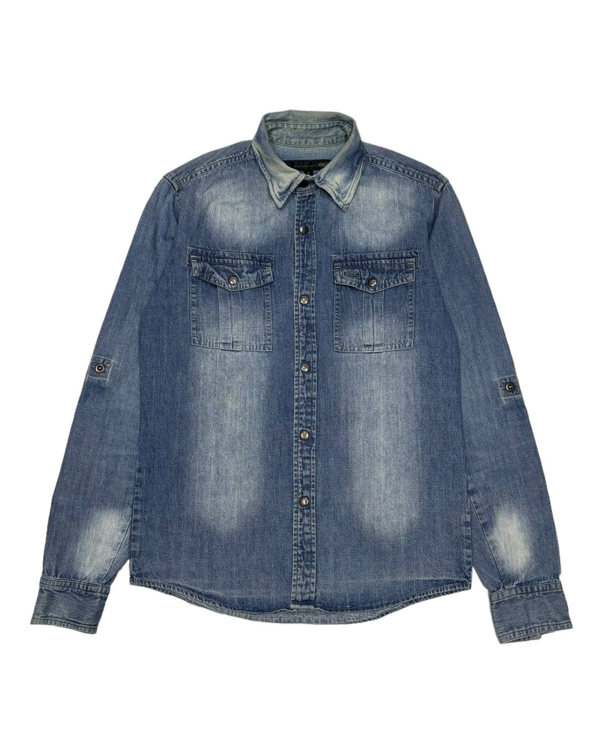 If Six Was Nine 🔥SCHLUSSEL BUTTON UP WESTERN DENIM SHIRT Size US S / EU 44-46 / 1 - 1 Thumbnail