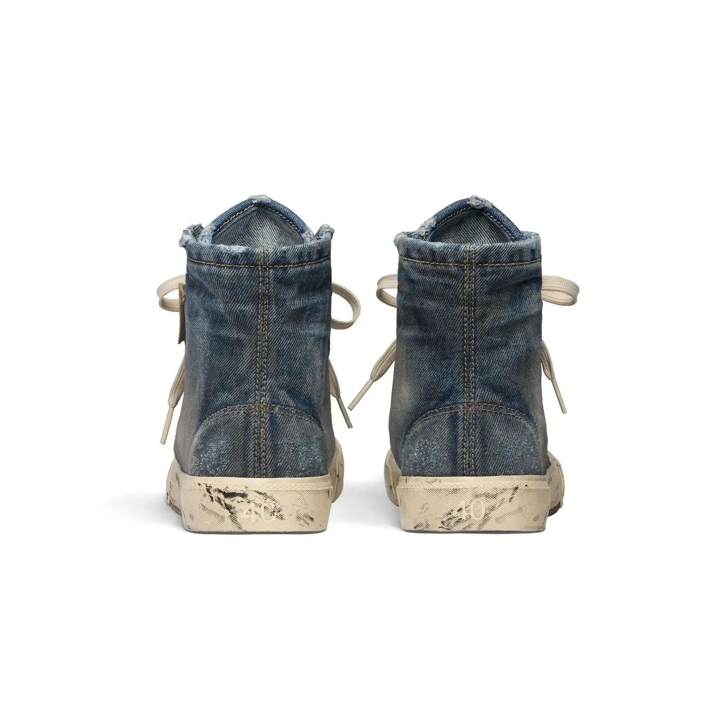 Balenciaga o1s1wg110525 Paris High Top Sneakers in Blue Size US 6 / EU 39 - 5 Thumbnail