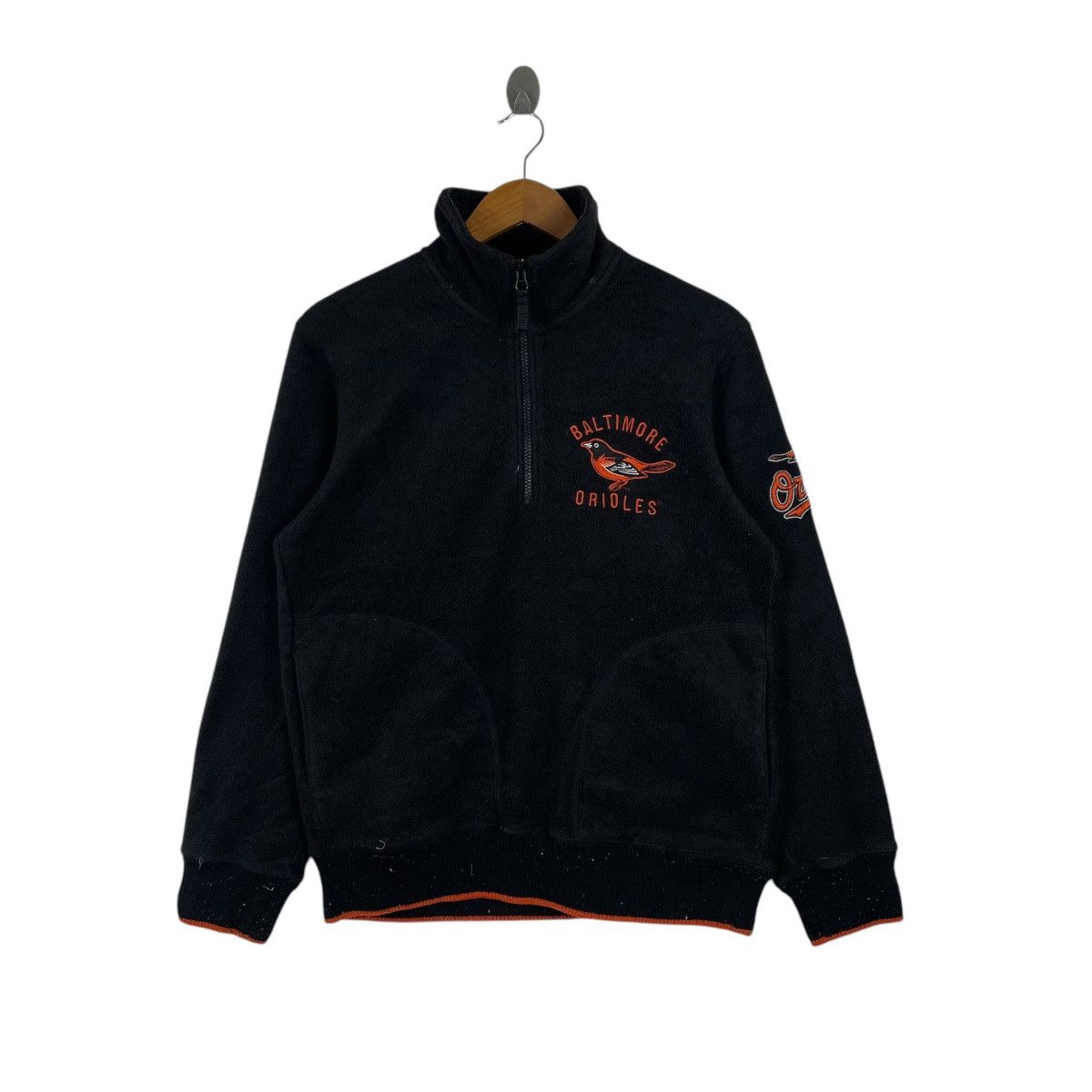 MLB × Vintage Vintage Baltimore Orioles Fleece Half Zip Pulover Sweatshirt Size US L / EU 52-54 / 3 - 1 Thumbnail