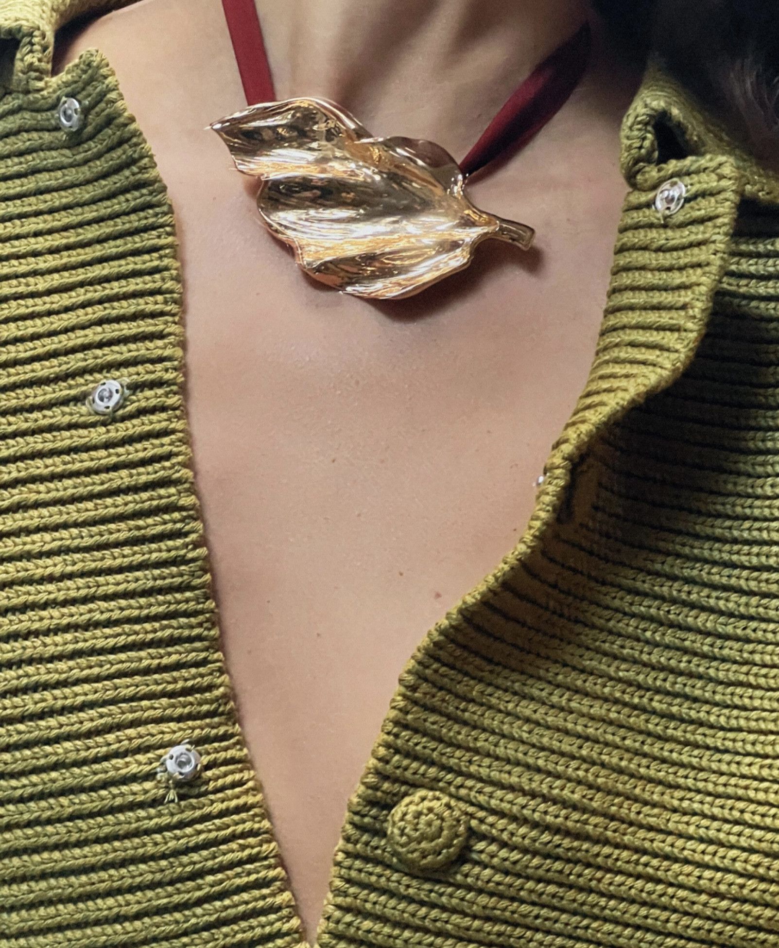 Zara Zara leaf corded necklace Size ONE SIZE - 2 Thumbnail