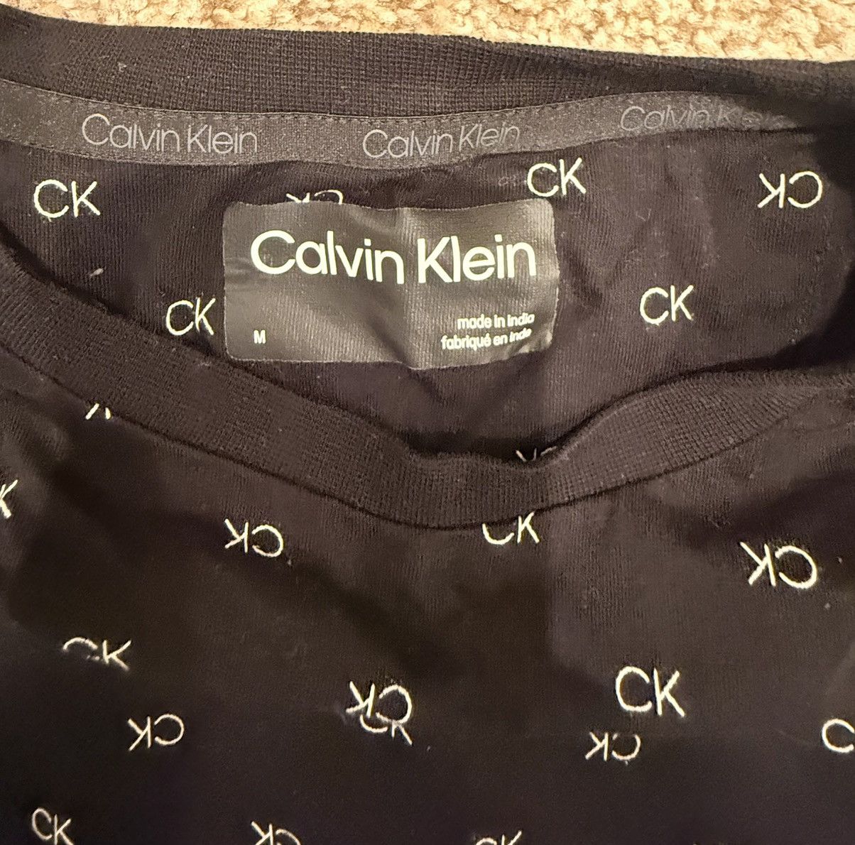 Calvin Klein Calvin Klein All-Over CK Logo Tee (Black) Size US M / EU 48-50 / 2 - 2 Thumbnail