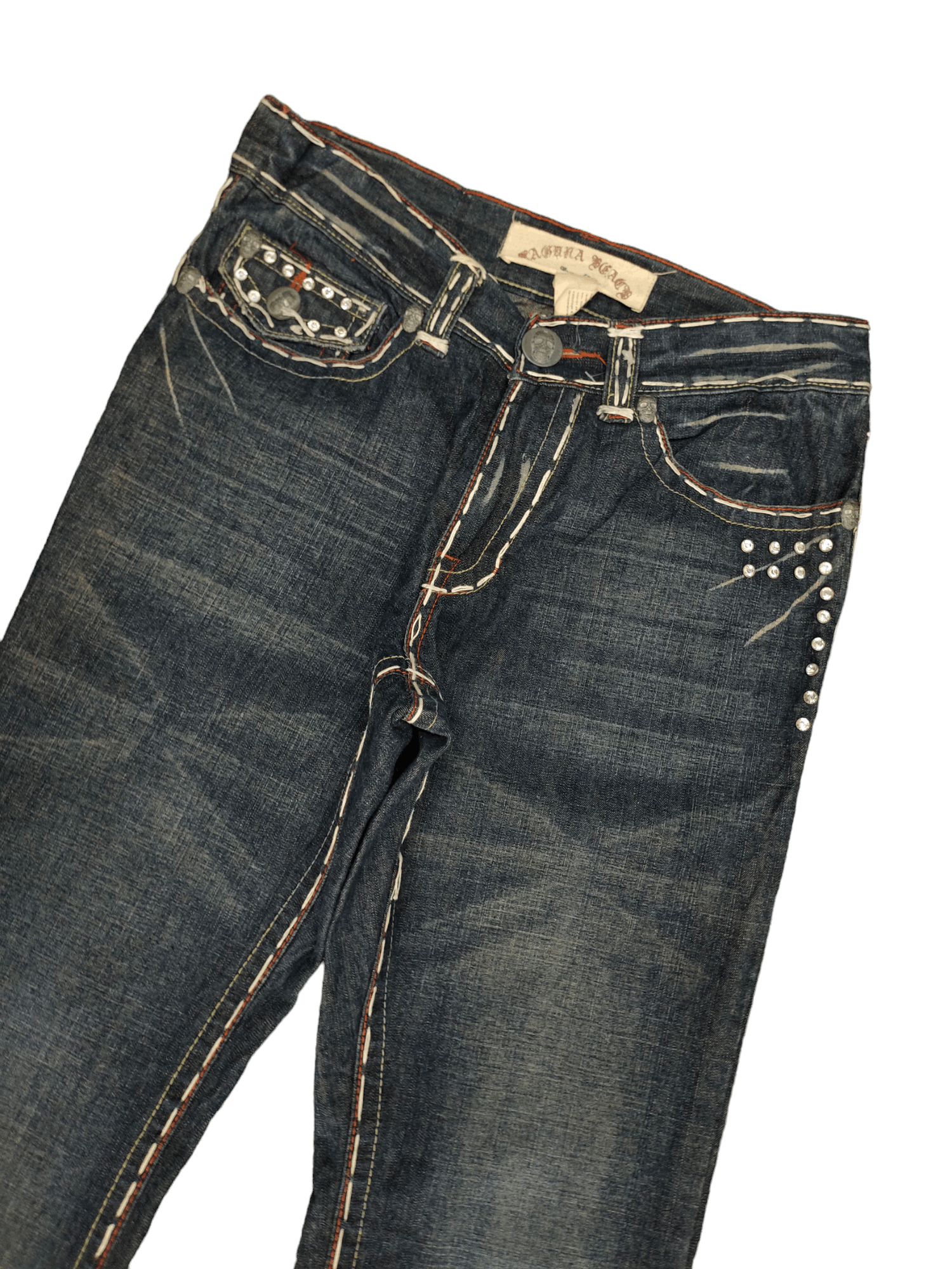 Le Grande Bleu (L.G.B.) Flare Jeans Laguna Beach Usa Boot Cut Y2k Affliction Style Size US 30 / EU 46 - 13 Thumbnail