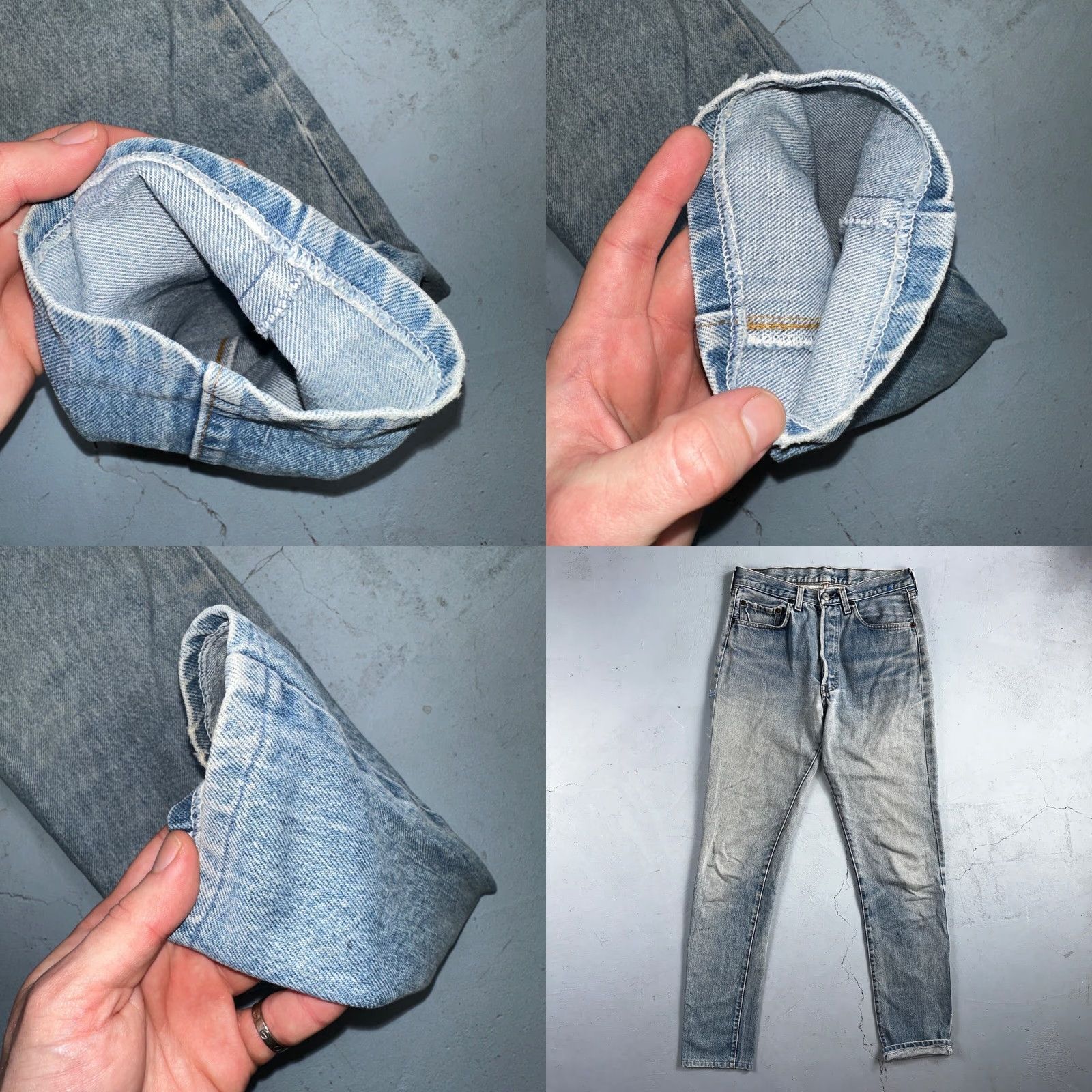 Levi's VINTAGE Levi's 501 Jeans Men 29x32 Light Wash Blue 80s USA Distressed Slim Fit Size US 29 - 8 Thumbnail
