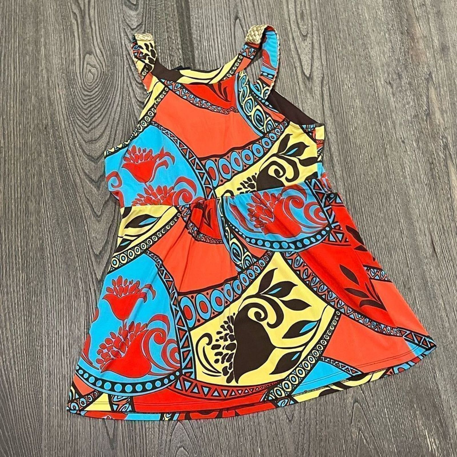 Vintage Bisou Bisou Halter Tank Top Floral Print Woven Trim Size L Size L / US 10 / IT 46 - 3 Thumbnail