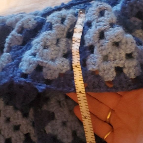 Handmade Handmade Upcycled Crocheted Blue Granny Square 2 pc Sz Ĺ-XL Size XL / US 12-14 / IT 48-50 - 16 Thumbnail