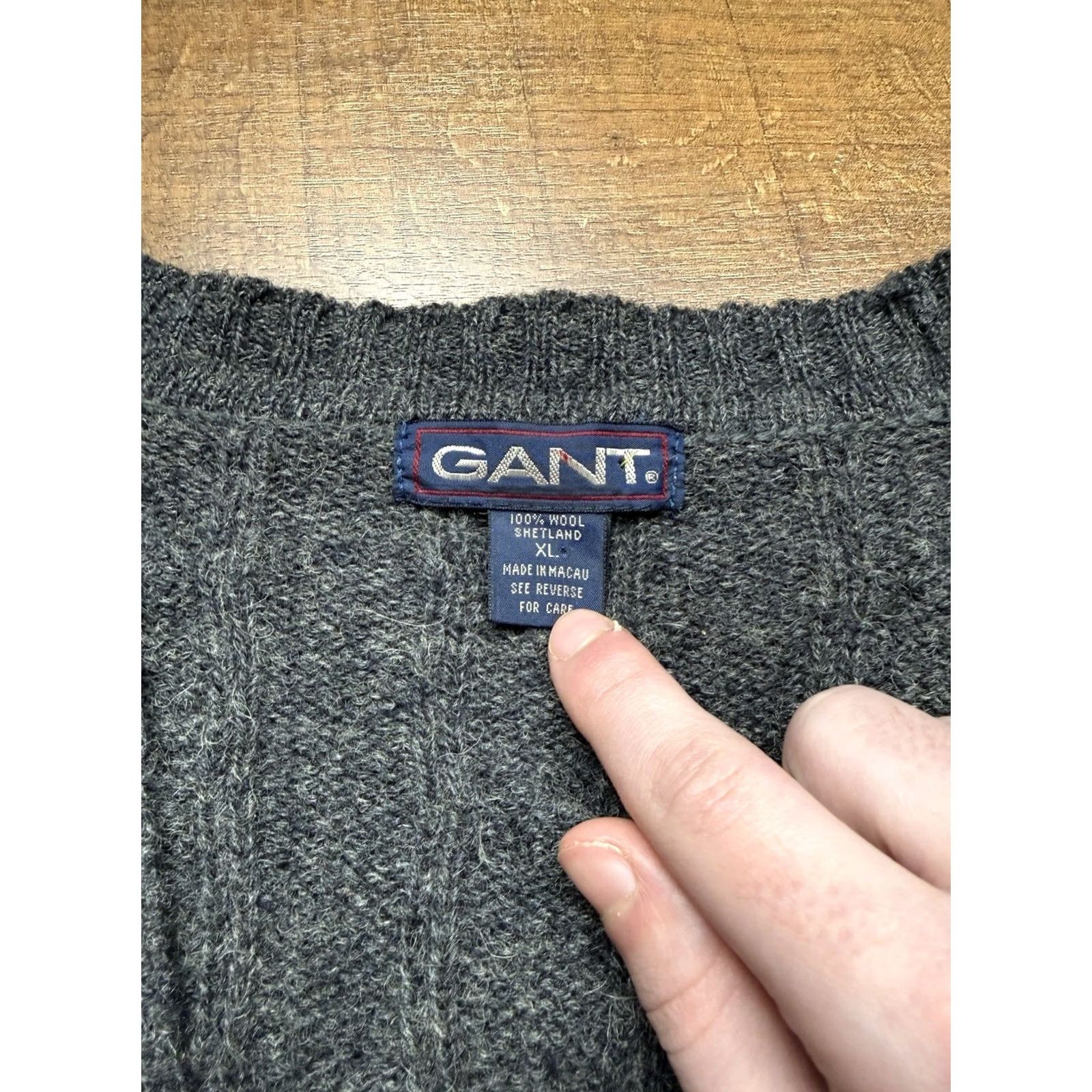 Gant VINTAGE Gant Sweater Vest Mens XL Gray Wool Cable-Knit Pockets Button Up Size US XL / EU 56 / 4 - 5 Thumbnail