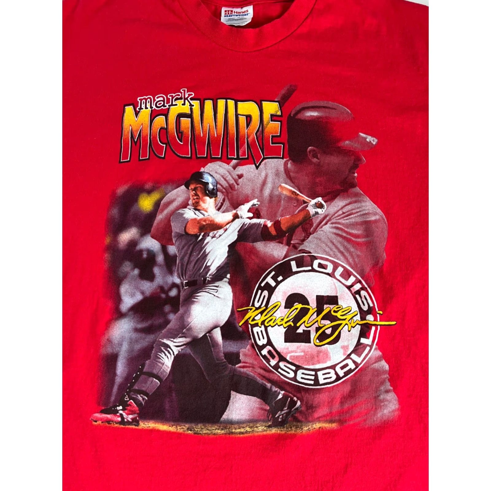 Hanes VINTAGE Men's 90s MLB St. Louis Cardinals T-Shirt Sz L Hanes Red Baseball Mark McGwire Size US L / EU 52-54 / 3 - 5 Thumbnail