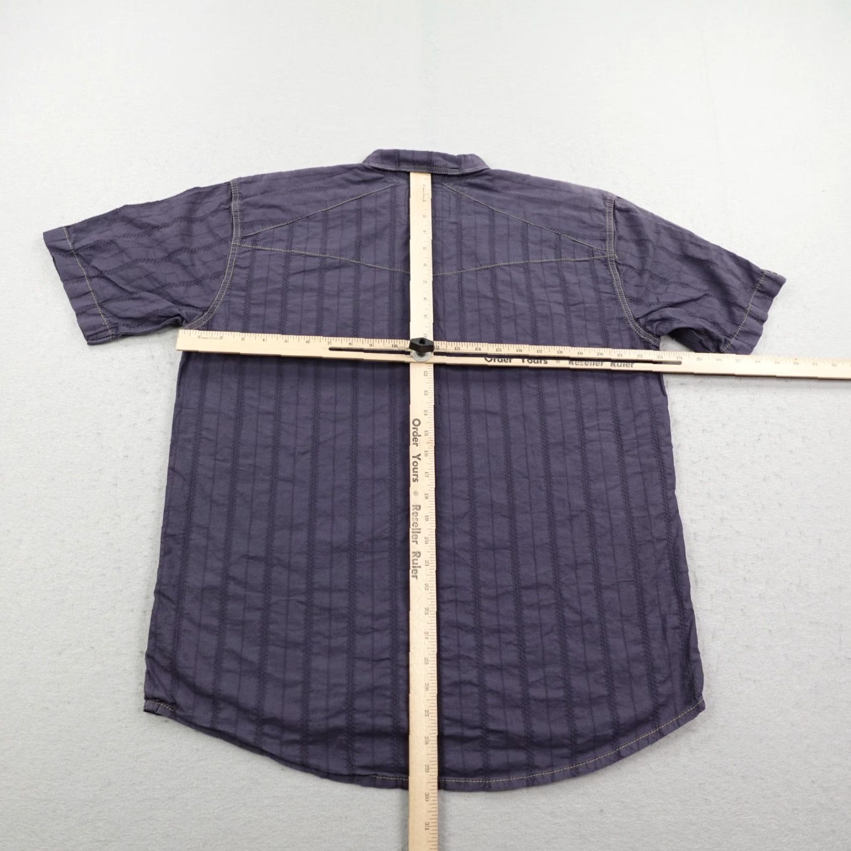 Scully VINTAGE Scully Shirt Mens Large Blue Stripes Button Up Western Frontier Farthest Point Mens Regular Size L Blue Striped CowWestern - Size US L / EU 52-54 / 3 - 4 Thumbnail