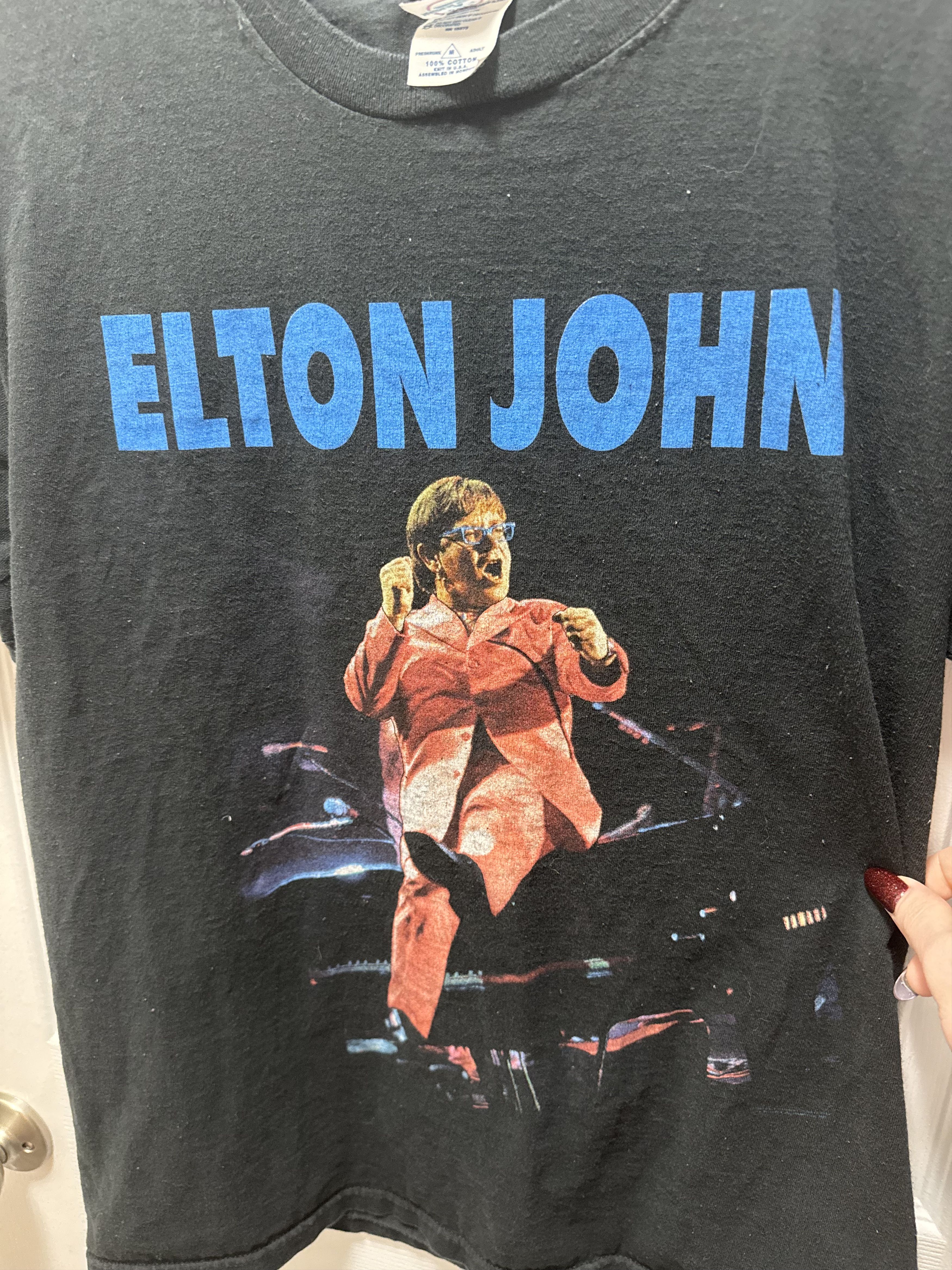 Band Tees × Delta Elton John Vintage 1997 Tour Shirt Delta Magnum Weight RARE Size US M / EU 48-50 / 2 - 3 Thumbnail