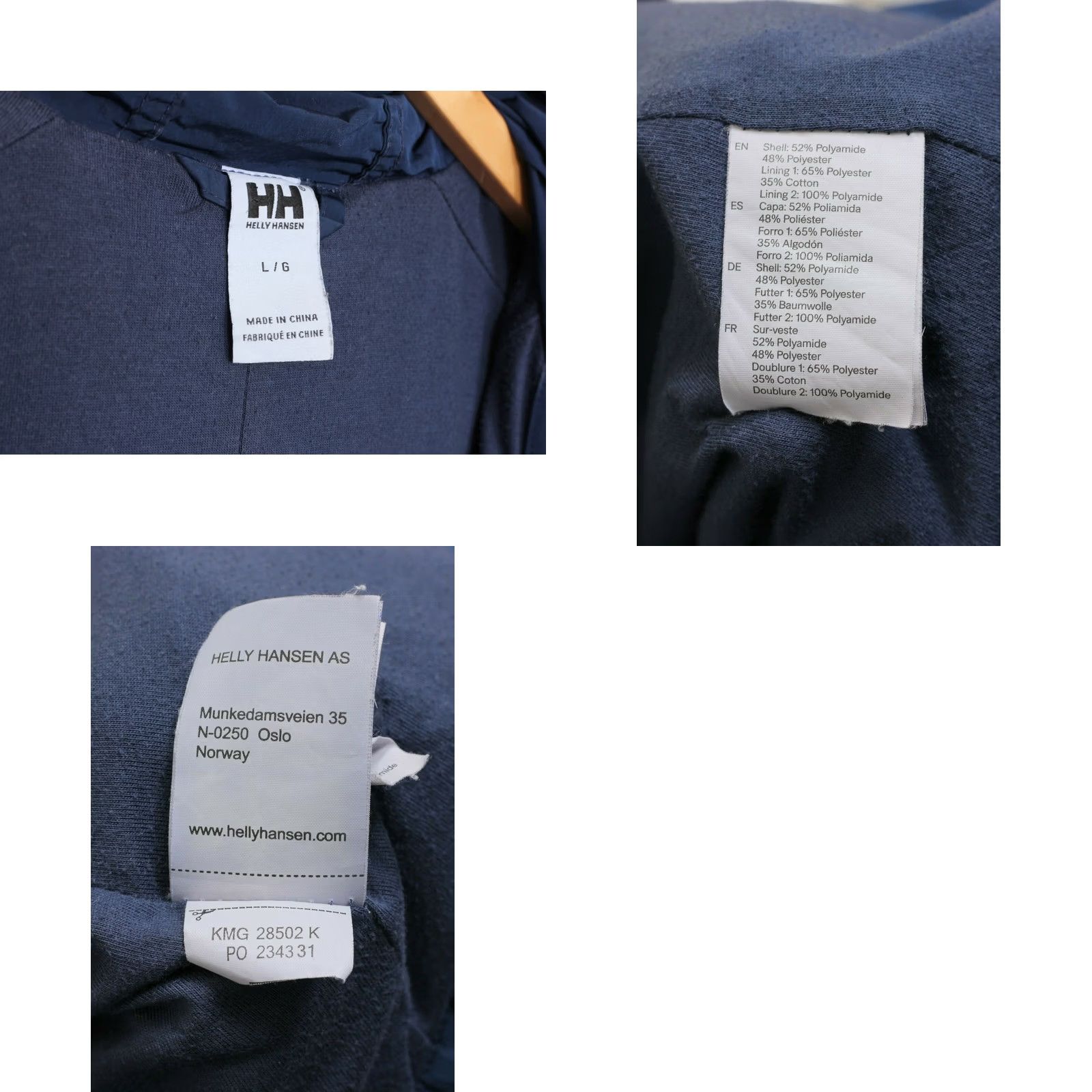 Helly Hansen HELLY HANSEN Navy Blue Hooded Lightweight Parka Jacket Women Size L MJ2561 Size L / US 10 / IT 46 - 8 Thumbnail