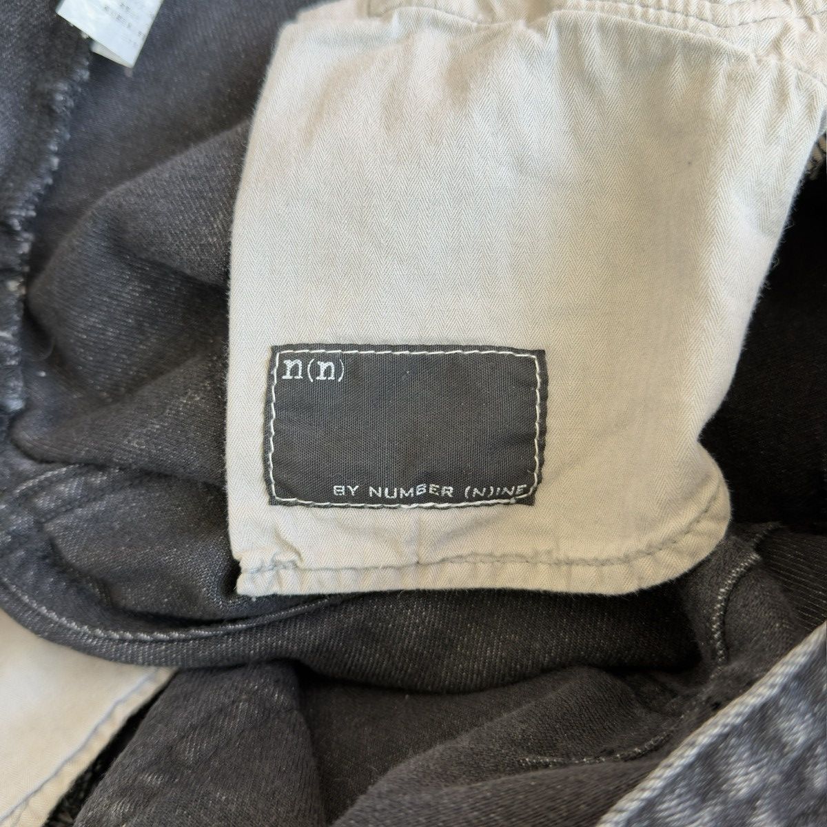 Number (N)ine Washed Black Distressed Repaired Red Stitch Denim Jeans Size US 31 - 10 Thumbnail