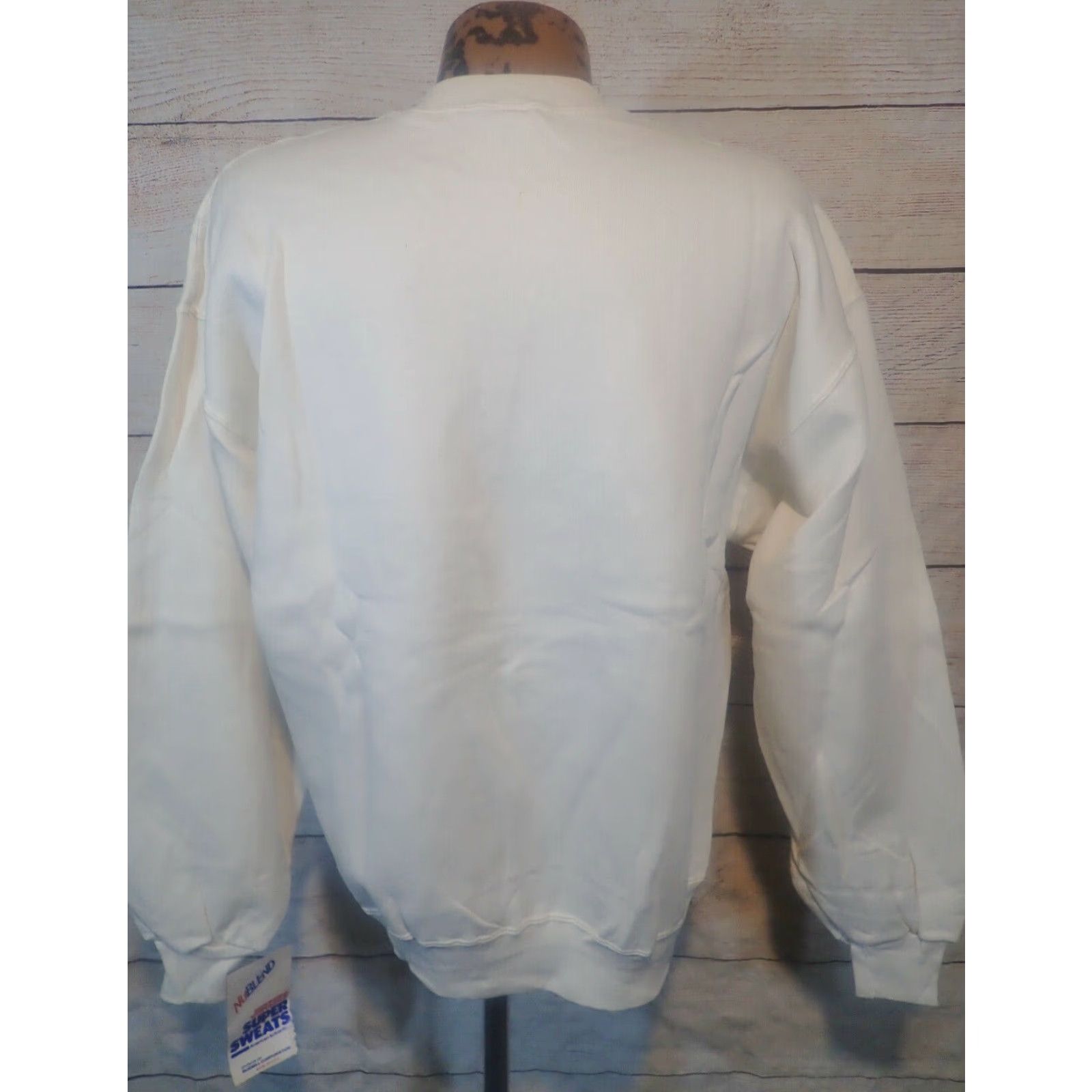 Jerzees Vintage JERZEES White Mens NWT Sweatshirt Super Sweats Embroidered Logo Made in USA Size US L / EU 52-54 / 3 - 3 Thumbnail