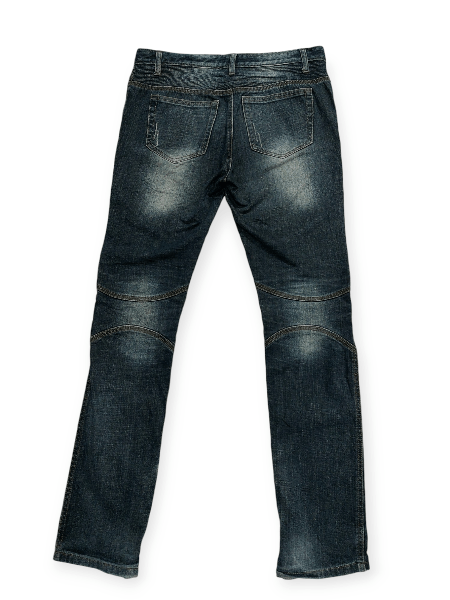 Vintage 🔥 Longli Zipped Flare Punk Biker Denim Size US 33 - 4 Thumbnail
