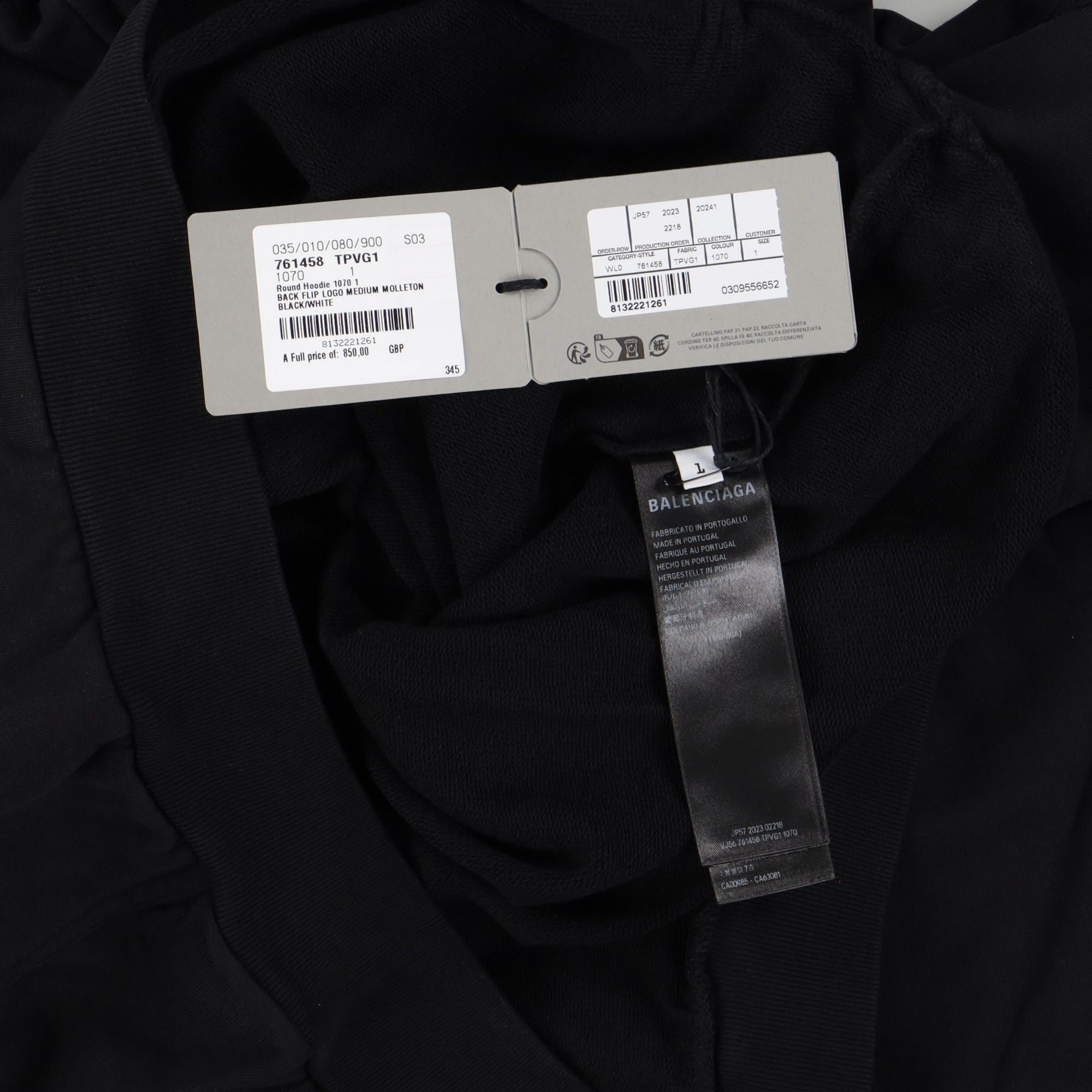 Balenciaga Black Embroidered Back Flip Logo Oversized Hoodie Size US XS / EU 42 / 0 - 8 Thumbnail