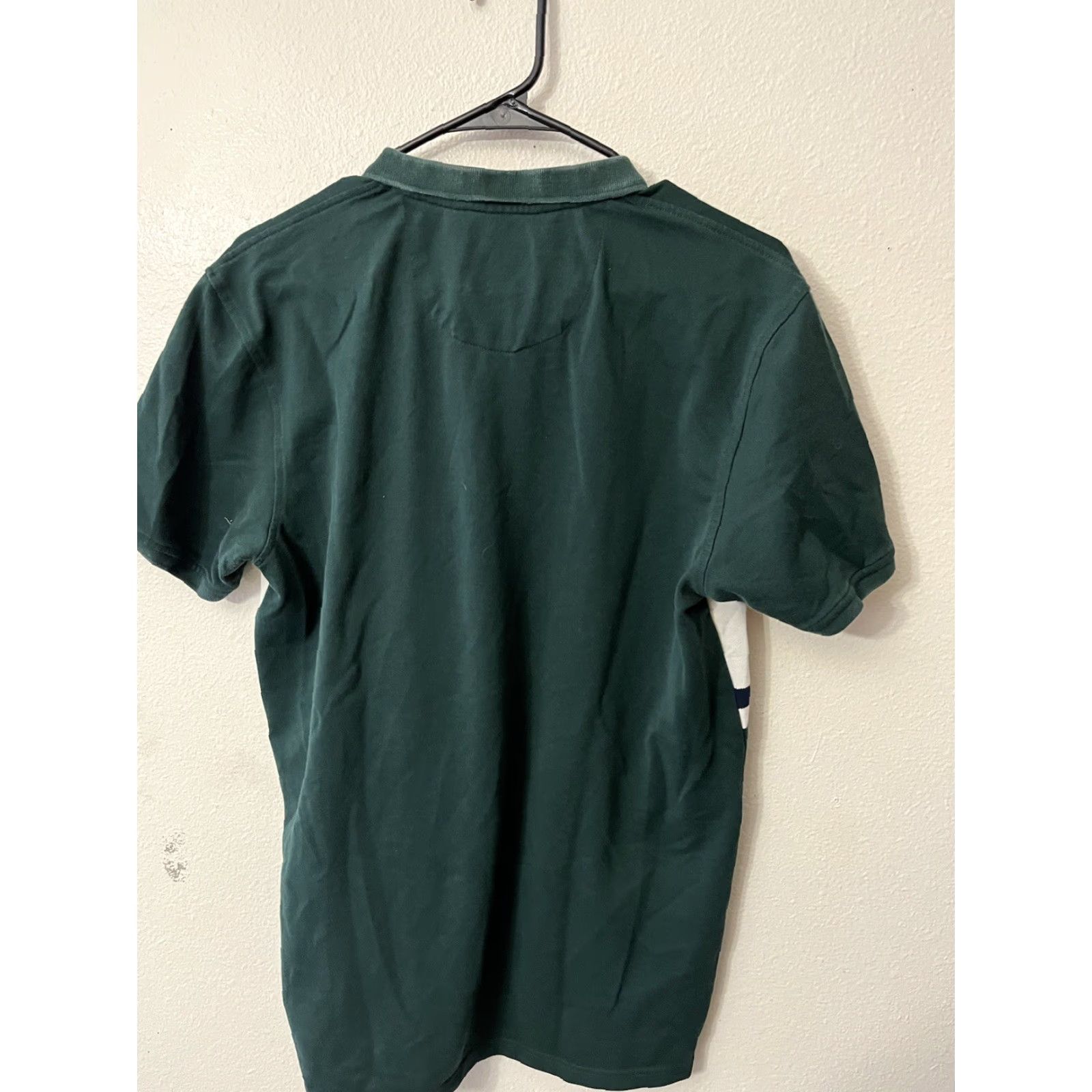 Vintage Louis Philippe Polo Shirt Mens Large Cotton Green White Horizontal Stripe Golf Carded Regular Short Sleeve Size US L / EU 52-54 / 3 - 2 Thumbnail
