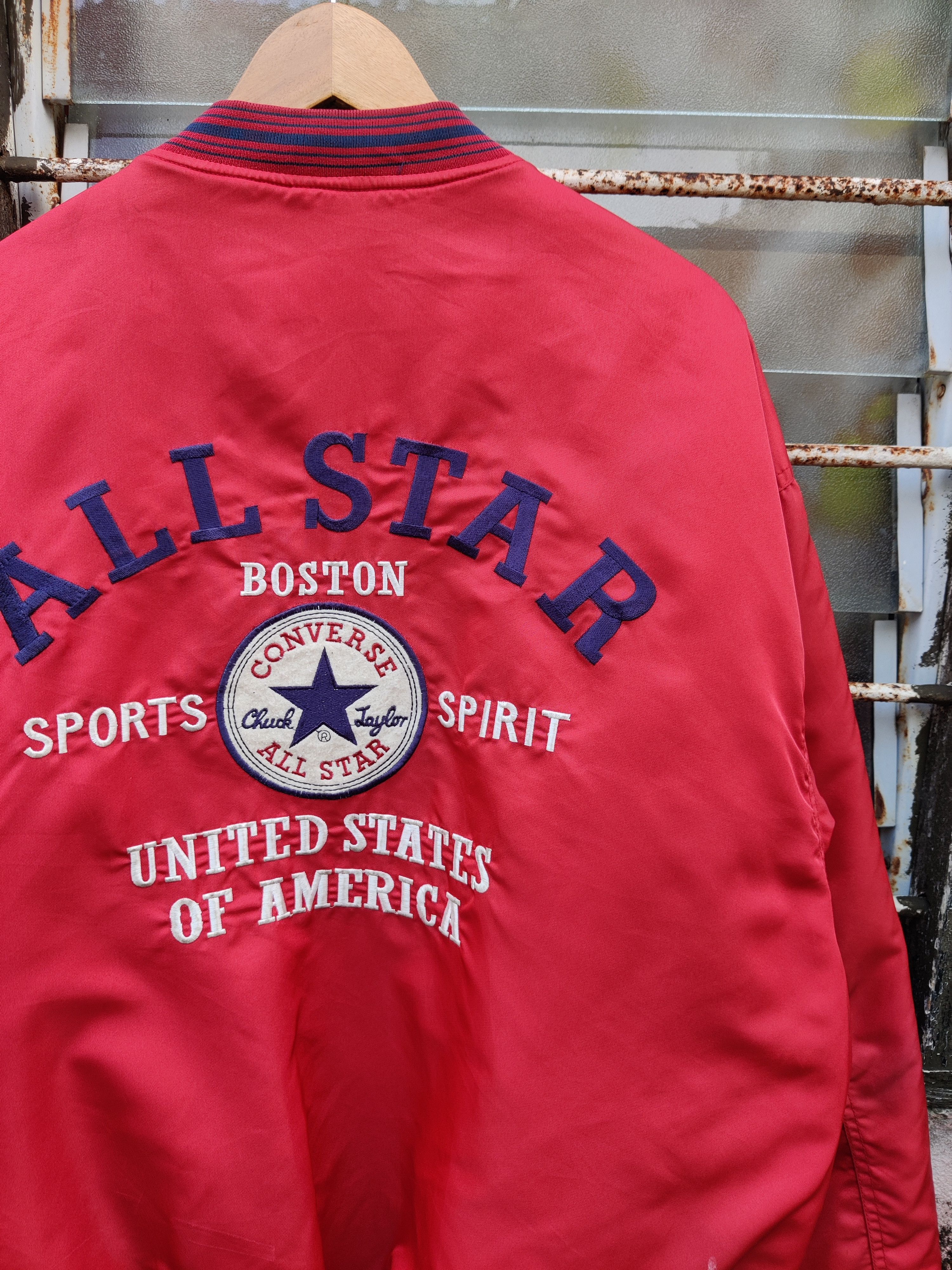 Converse Vintage Distressed Converse Boston Embroided Bomber Jacket Size US XXL / EU 58 / 5 - 5 Thumbnail