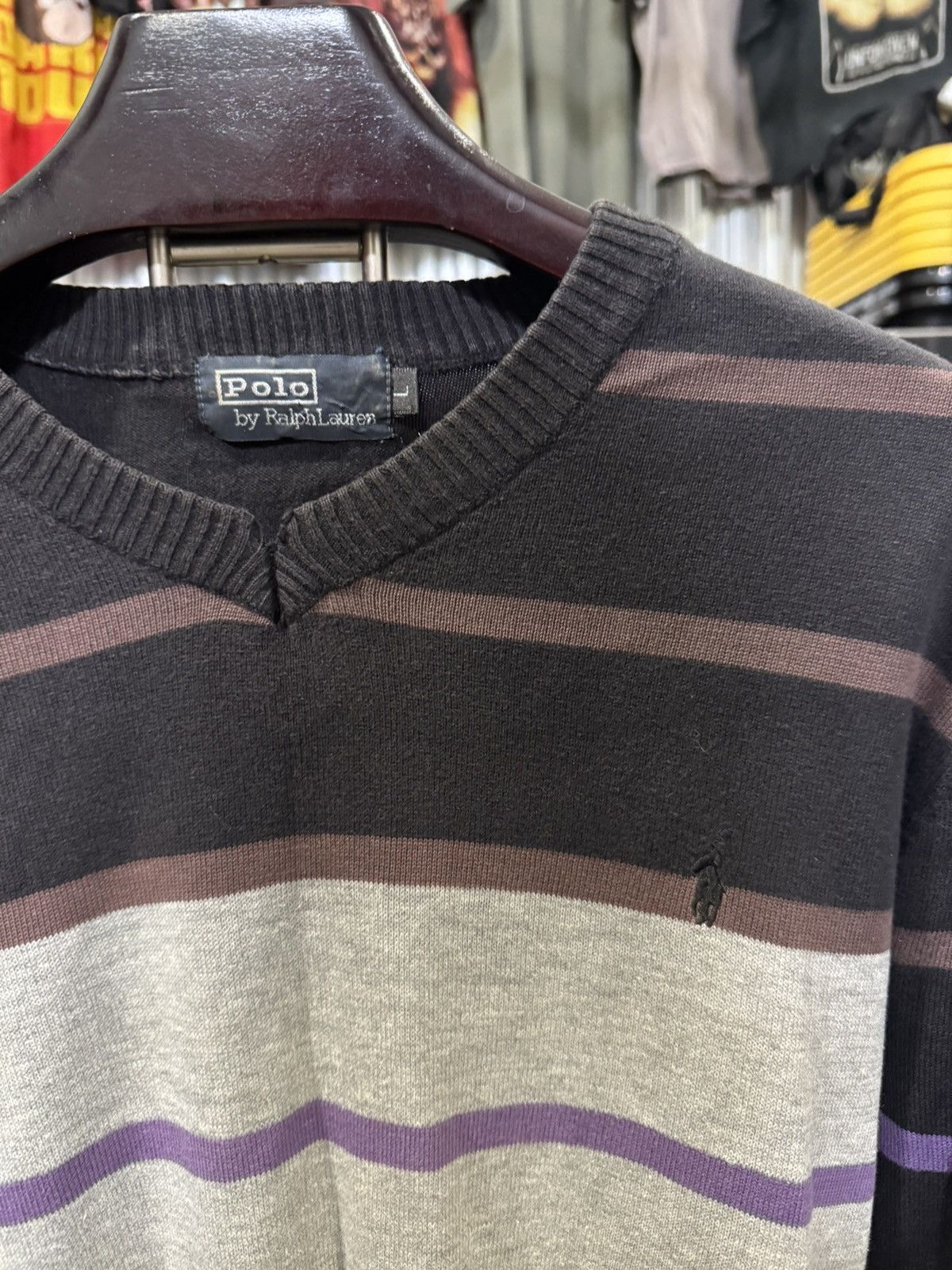 Polo Ralph Lauren 90s Vintage Striped Polo Ralph Lauren Sweater L Size US L / EU 52-54 / 3 - 2 Thumbnail