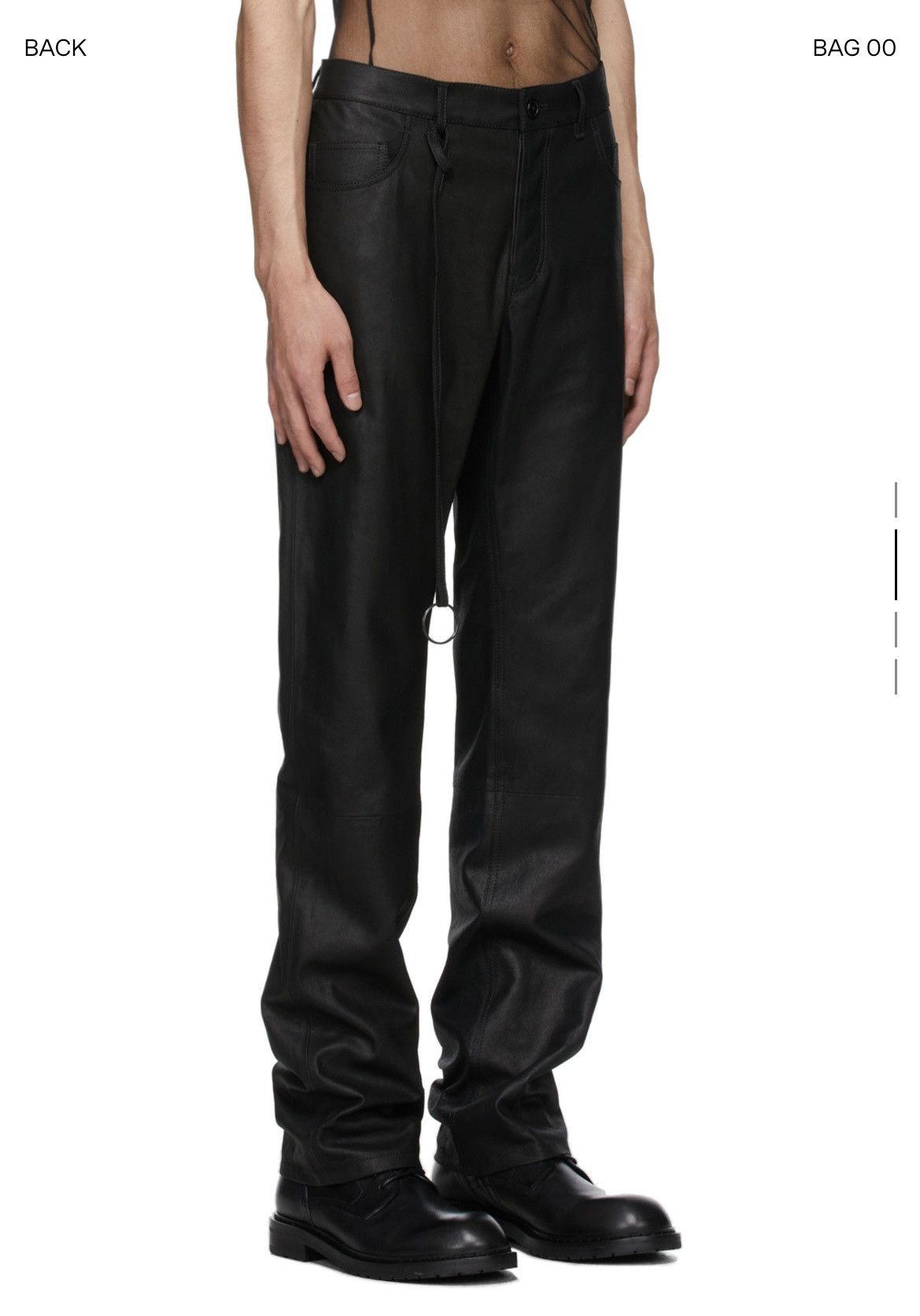 Ann Demeulemeester $2560 Black Calf Leather Angelina Trousers Size US 36 / EU 52 - 2 Thumbnail