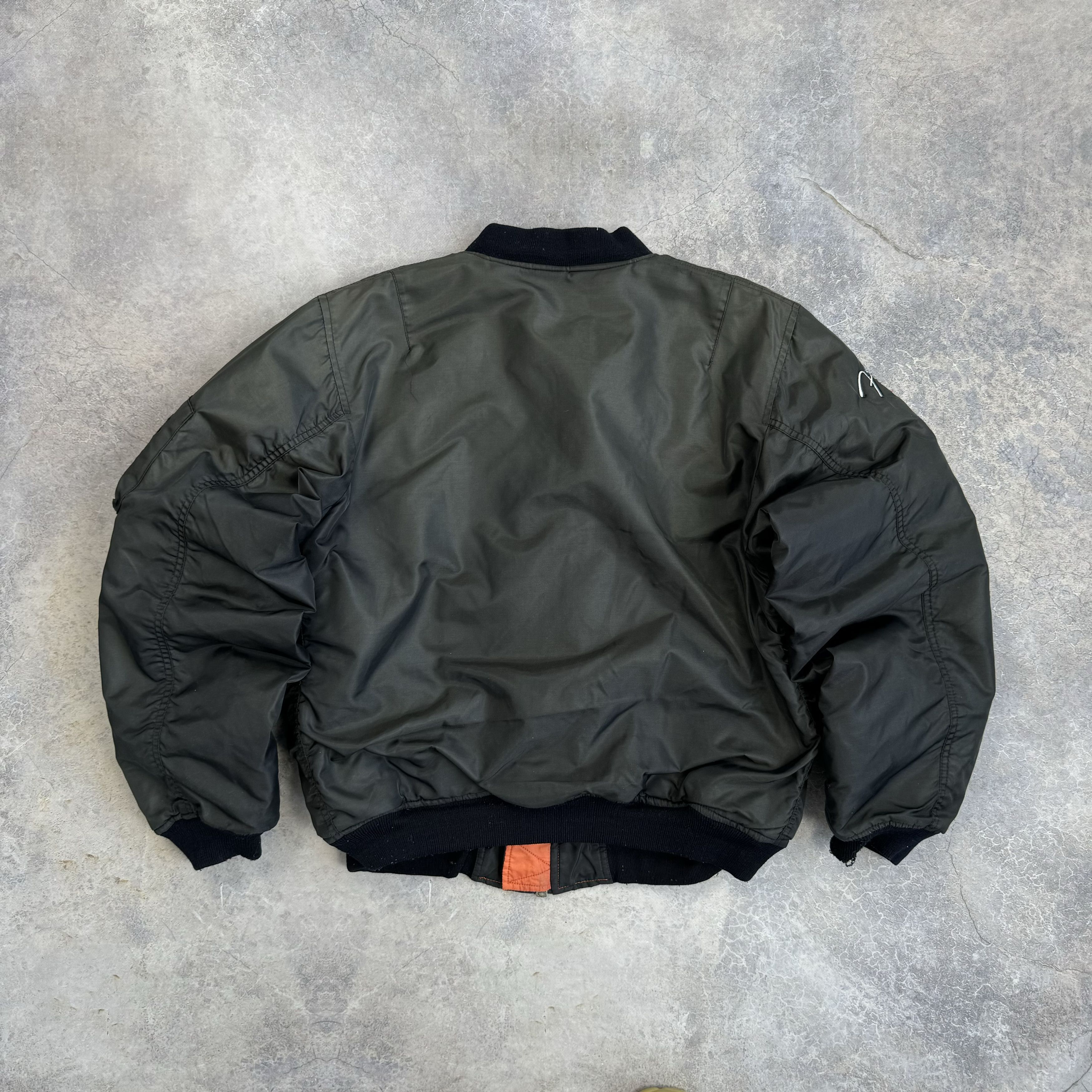 Vintage 90's FADED FENDER USA GUITAR MA-1 BOMBER FLIGTH JACKET Size US M / EU 48-50 / 2 - 2 Thumbnail