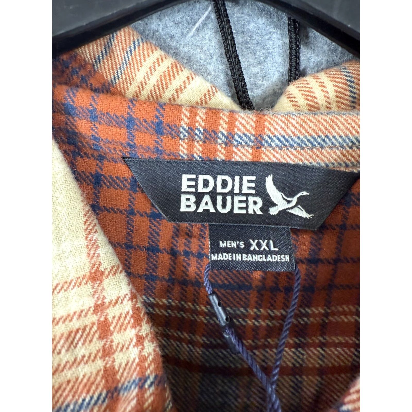 Eddie Bauer Eddie Bauer Shirt Mens 2XL Brown Blue Plaid Button-Up Long Sleeve Flannel NWT Size US XXL / EU 58 / 5 - 6 Thumbnail