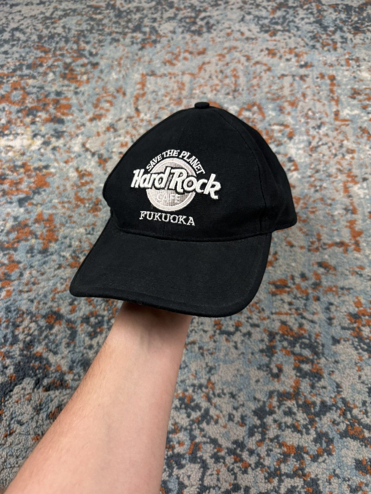 Hard Rock Cafe × Vintage Rare Vintage 90s Hard Rock Cafe Fukoka Japan embroidered hat Size ONE SIZE - 1 Thumbnail