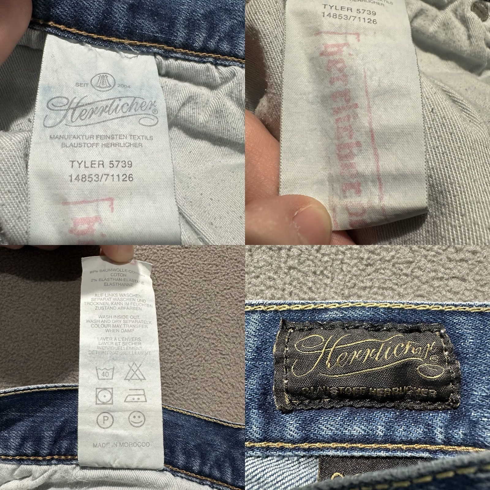 Vintage Herrlicher Jeans Mens 32x32 Blue Denim Tyler Slim Fit Faded GUC 5-Pocket Design Straight Slim Inseam 32" Regular Denim Size US 32 / EU 48 - 8 Thumbnail