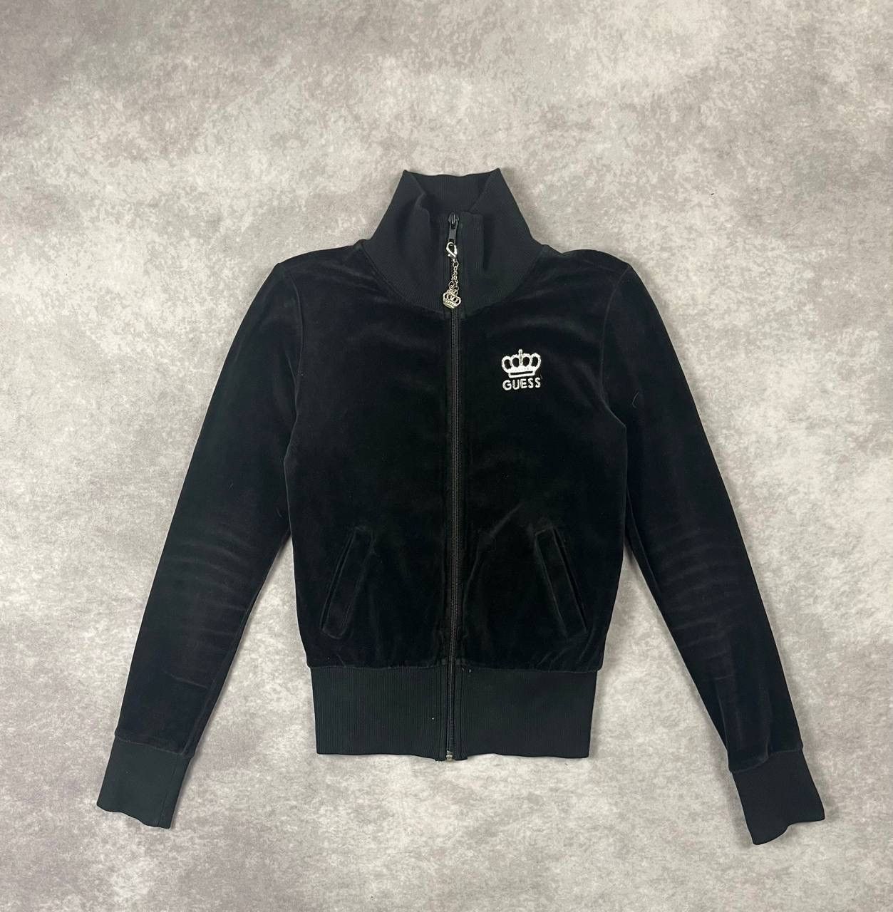 Guess Vintage GUESS Velour Zip Up Track Jacket S Size Size S / US 4 / IT 40 - 1 Thumbnail