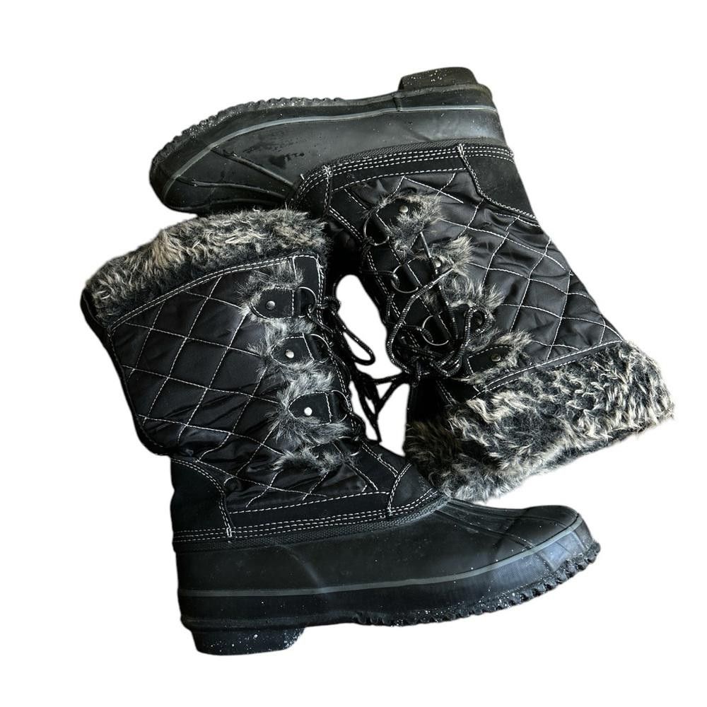 Designer Khombu Women's Size 10 Black Quilted Winter Boots Size US 10 / IT 40 - 1 Thumbnail