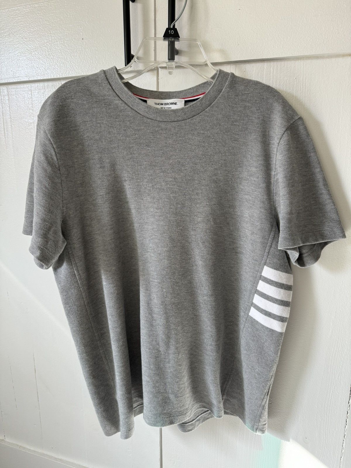 Image of Thom Browne 4 Bar Tee in Grey, Men's (Size Small)