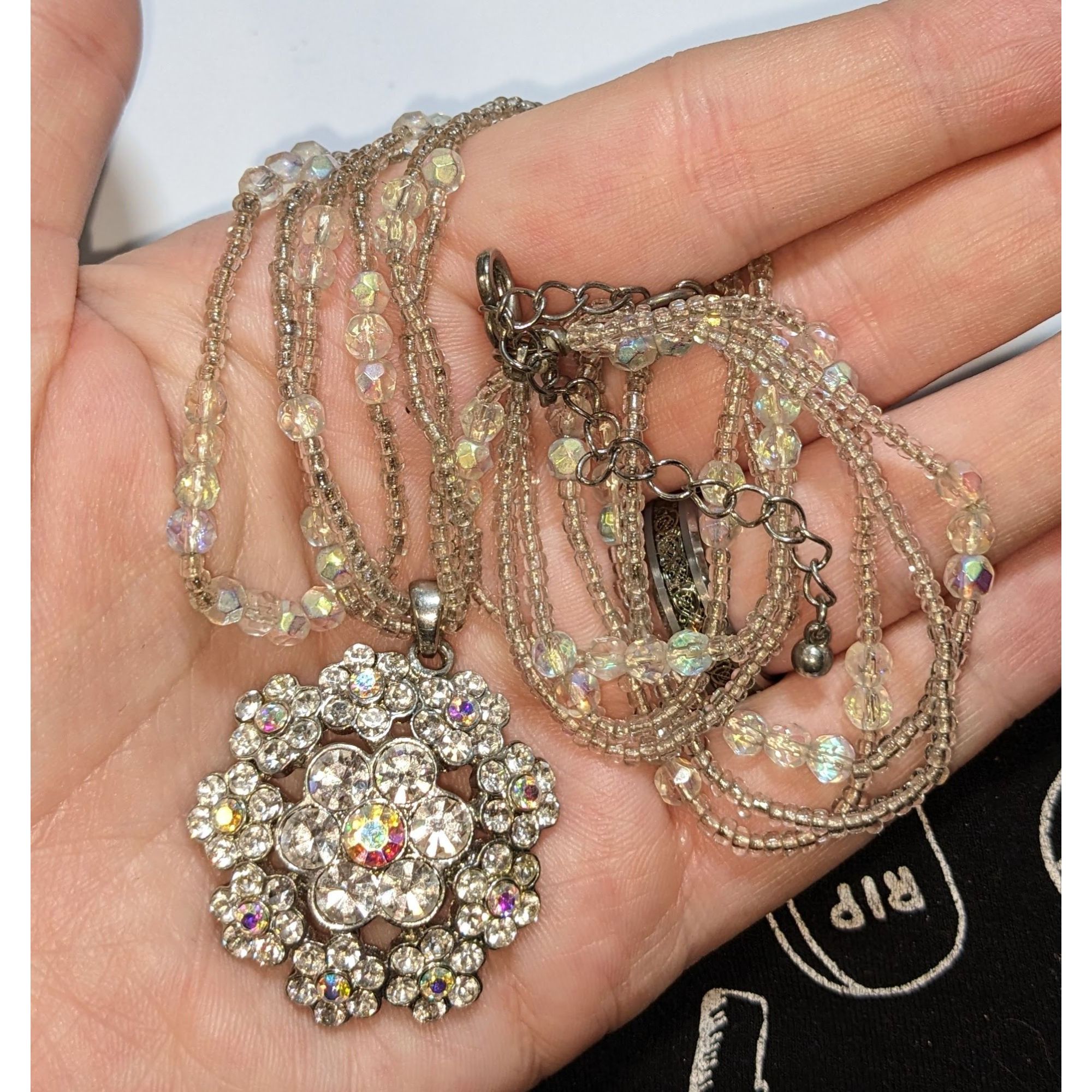 Other Vintage Fairycore Glam Crystal Beaded Necklace With Rhinesto Size ONE SIZE - 5 Thumbnail