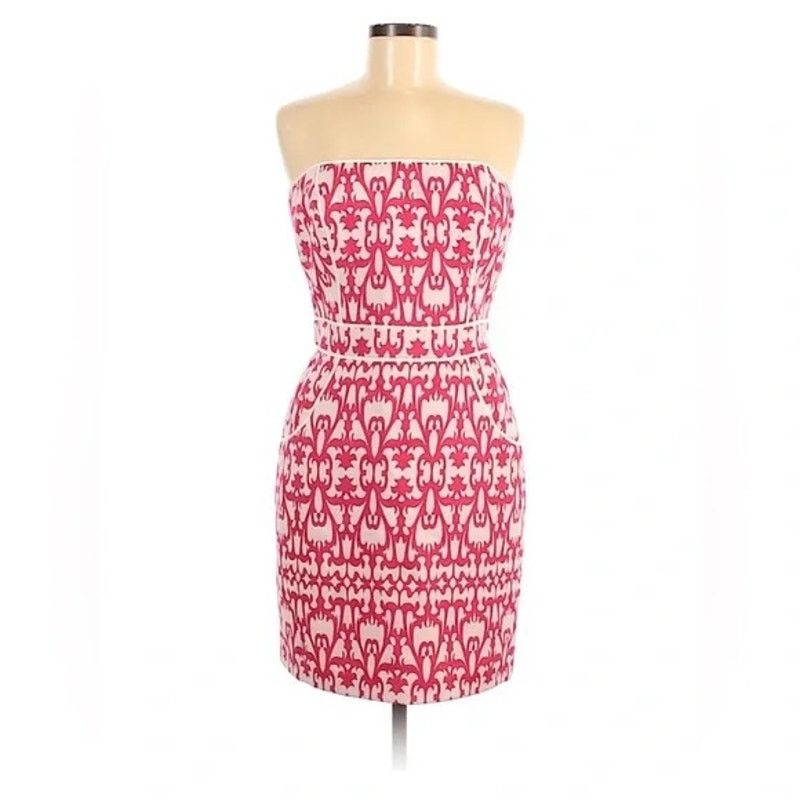 Other Laundry Brocade White Pink Strapless Sheath Dress Womens 10 Size L / US 10 / IT 46 - 16 Thumbnail