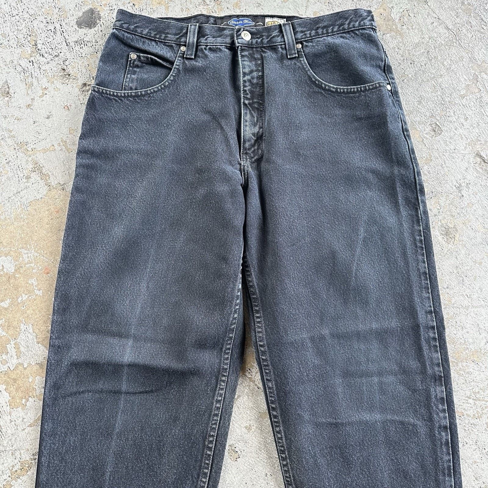 Anchor Blue × Vintage Vintage Anchor Blue Faded Black Loose Denim Jeans 36x30 Size US 36 / EU 52 - 2 Thumbnail