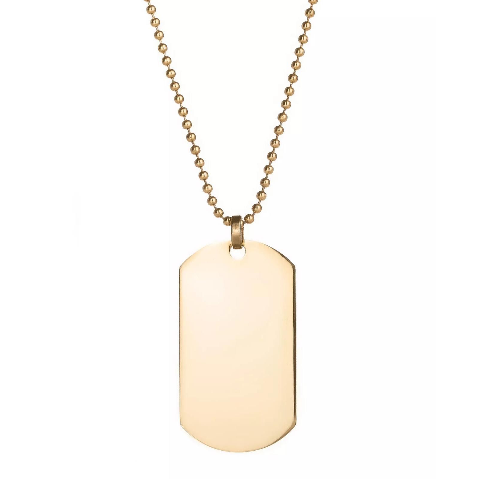 Other Eve's Jewelry Men's Gold Plated Large Dog Tag Necklace Size ONE SIZE - 1 Thumbnail