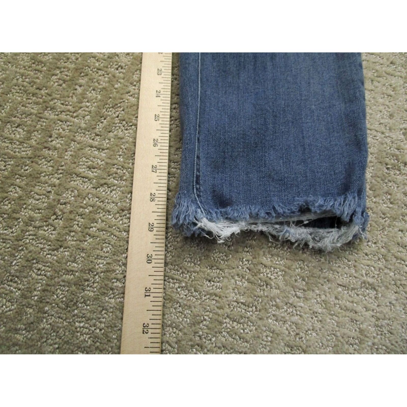 Vintage Judy Blue Jeans Women 0 Blue Low Rise Straight Loose Pants Light Wash Fray Hem Size 25" / US 0 / IT 36 - 7 Thumbnail
